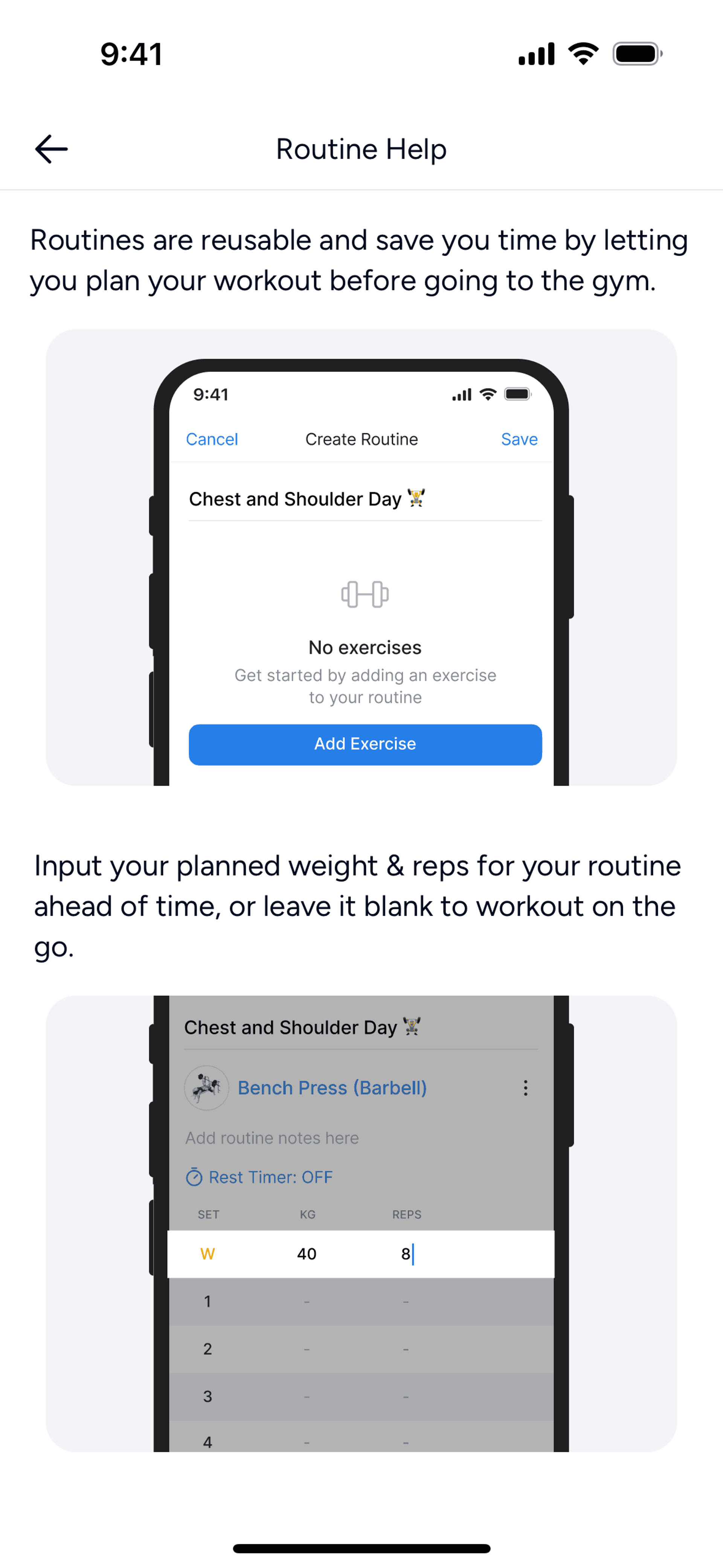 Hevy iOS Health & Fitness interface screenshot 14