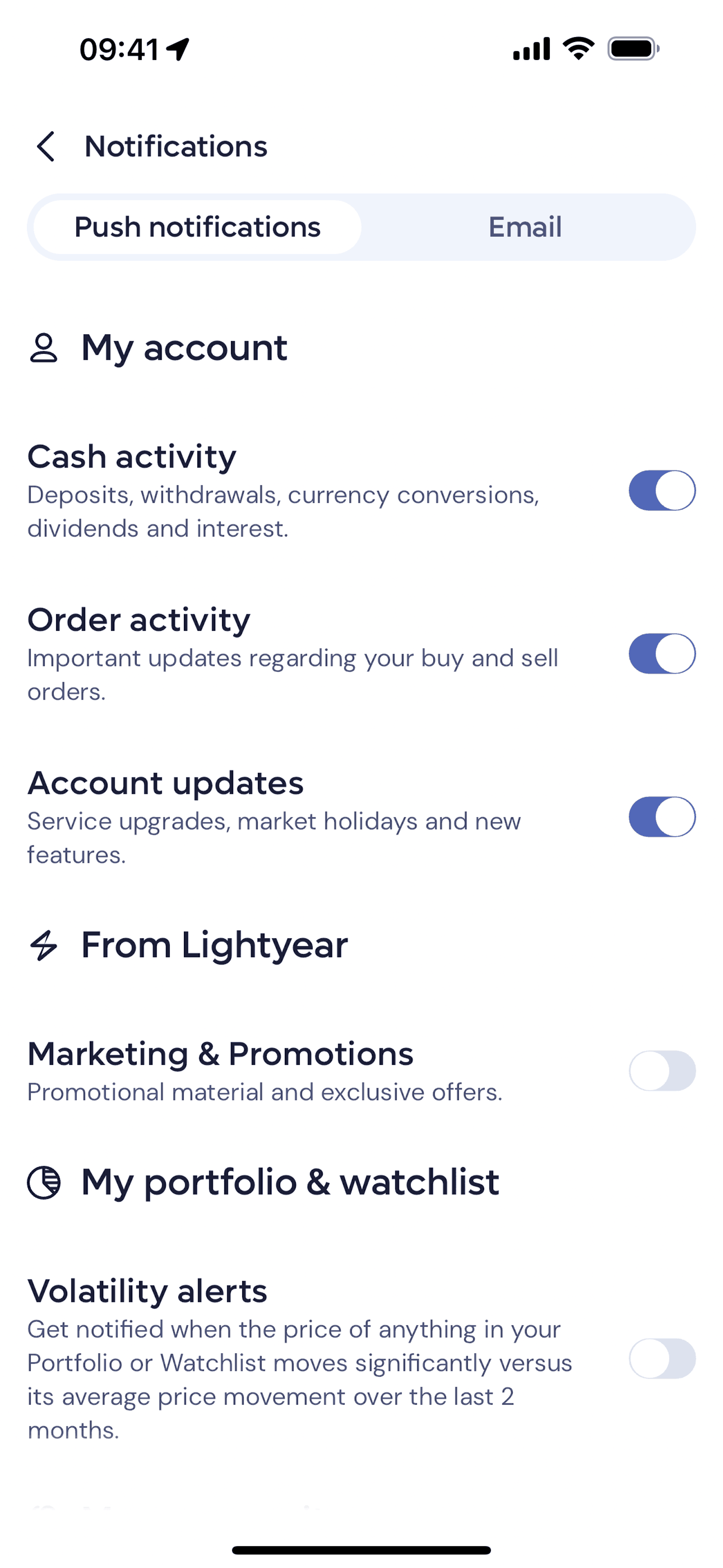 Lightyear iOS Finance interface screenshot 9