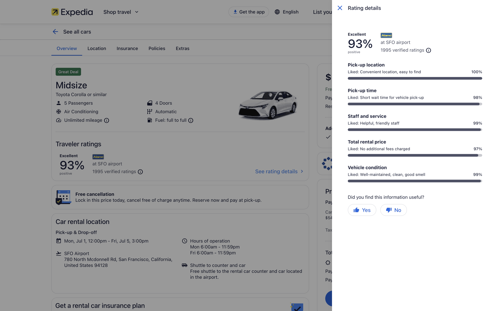 Expedia Web Travel & Transportation interface screenshot 18
