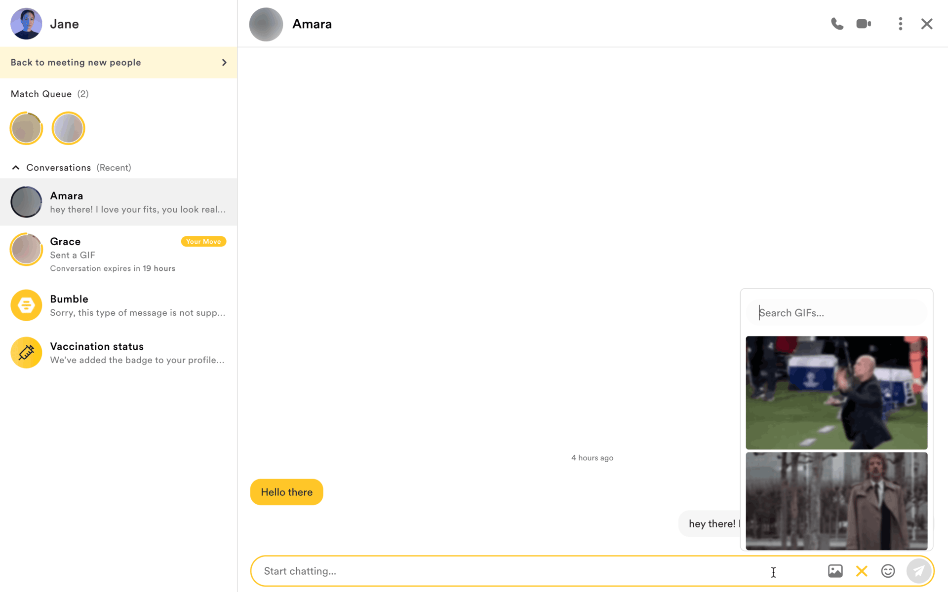 Bumble Web Lifestyle interface screenshot 6