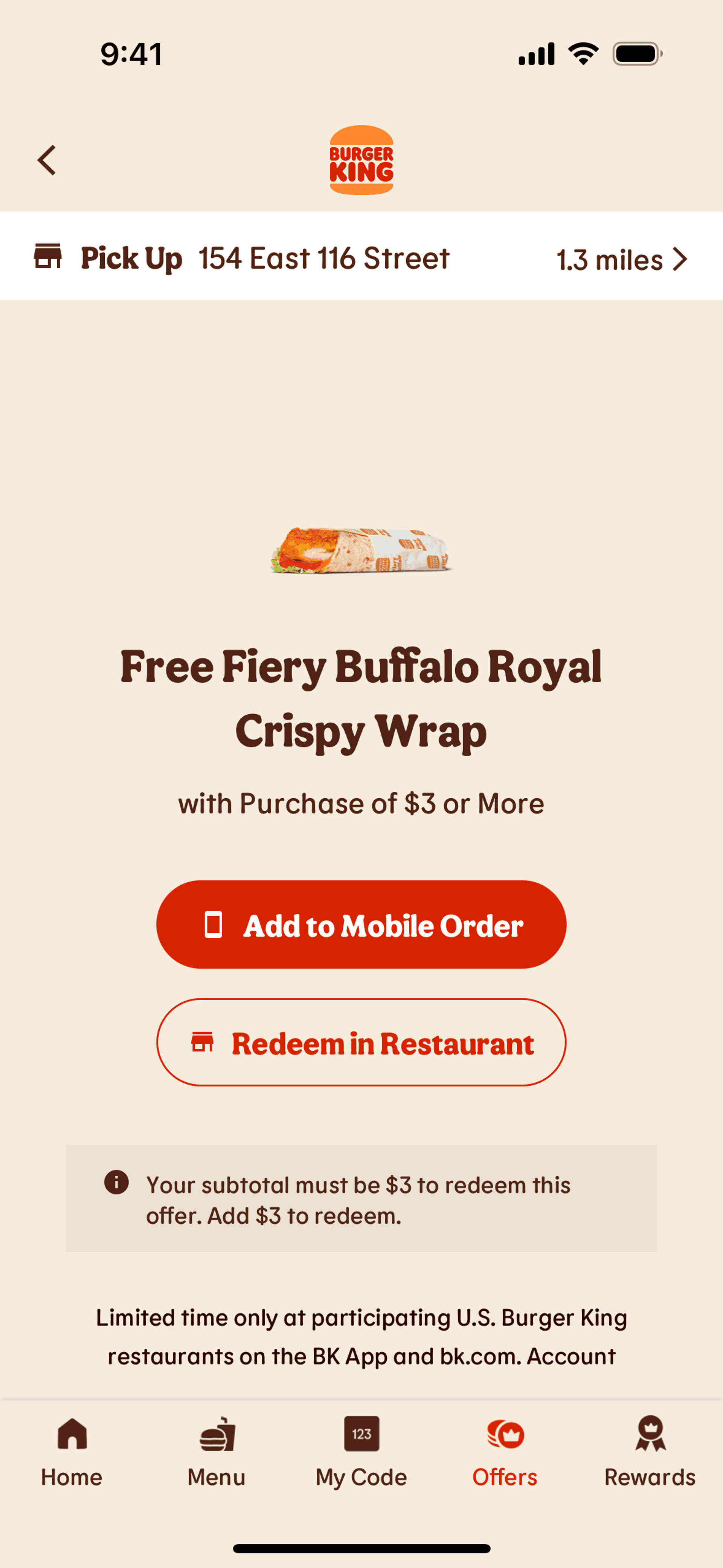 Burger King iOS Food & Drink interface screenshot 13