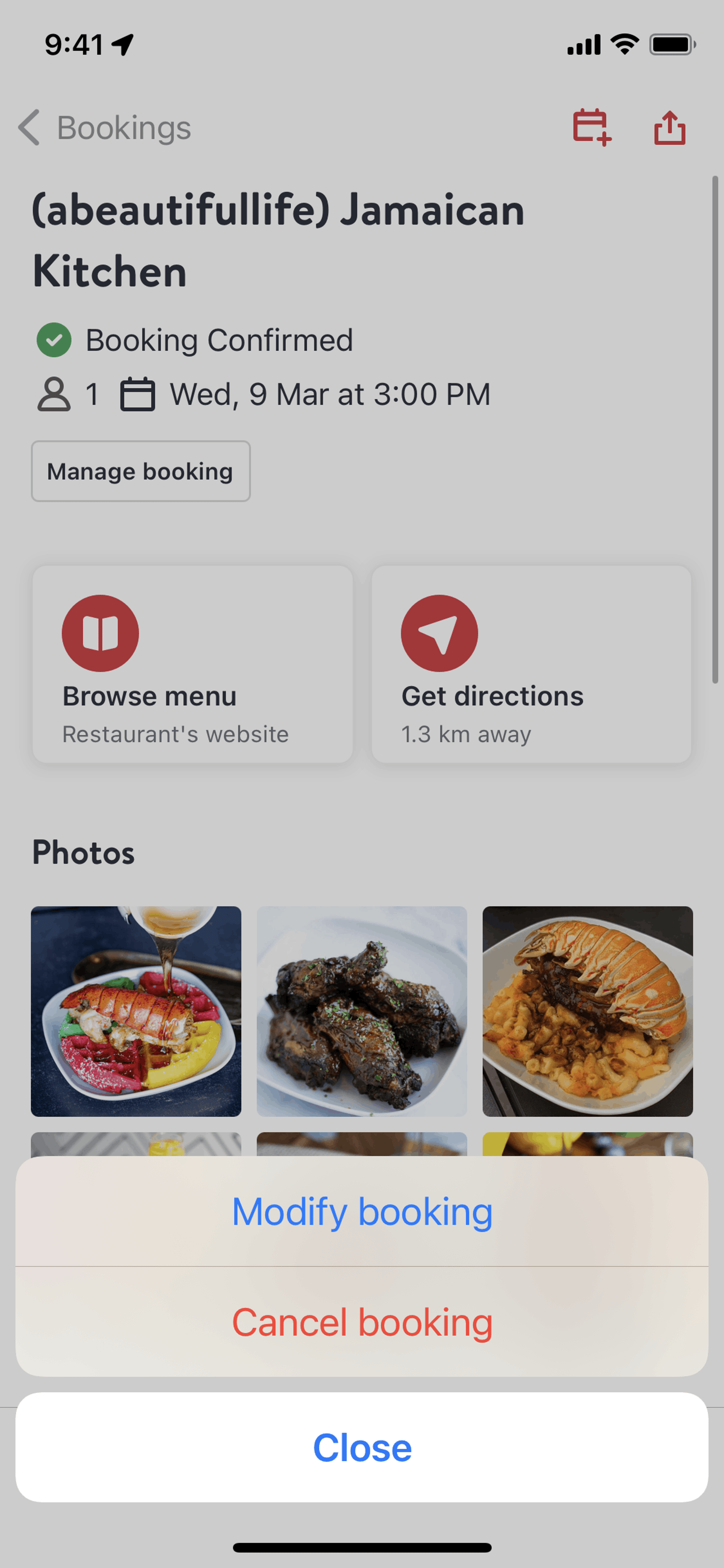 OpenTable iOS Food & Drink interface screenshot 14
