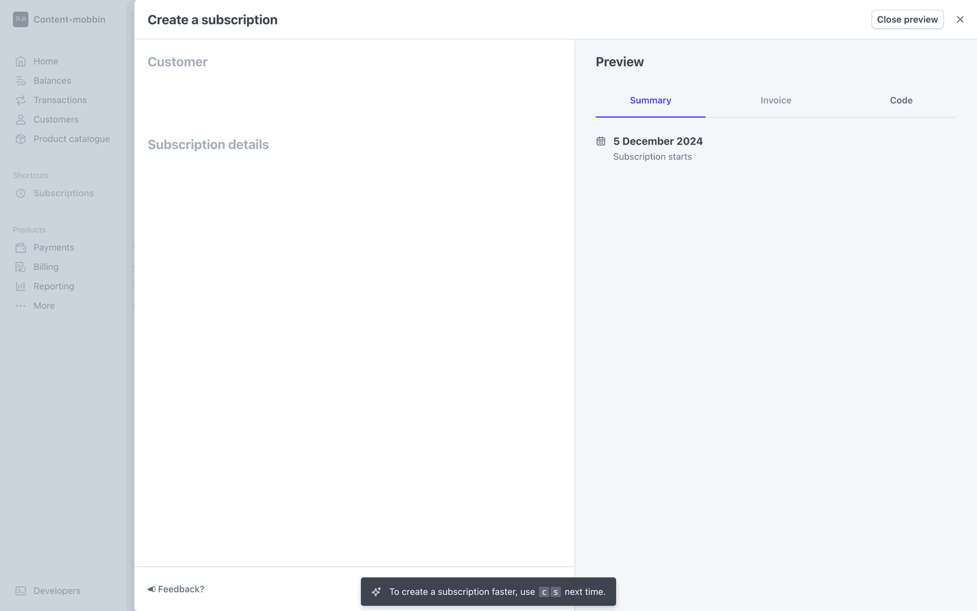 Stripe Web Business interface screenshot 9