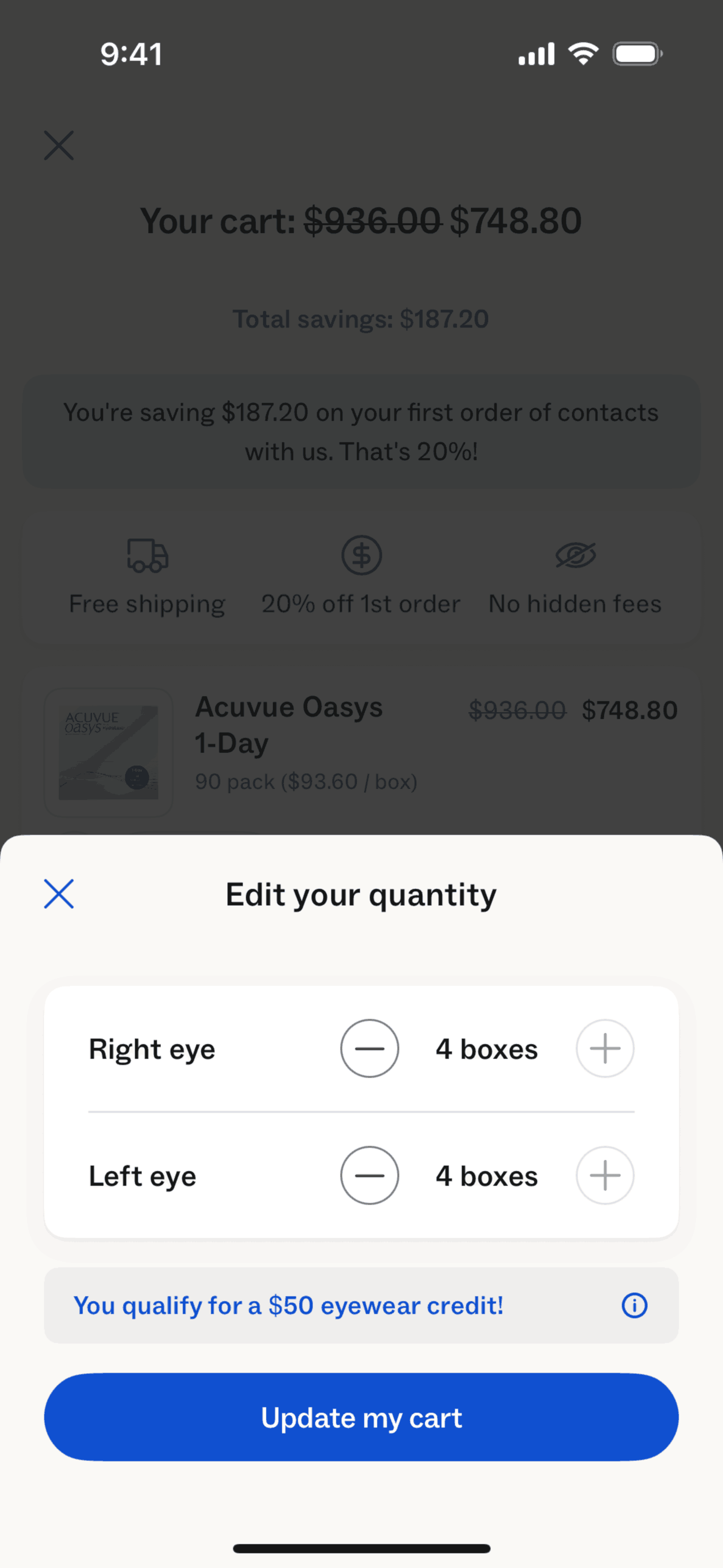 Warby Parker iOS Shopping interface screenshot 8
