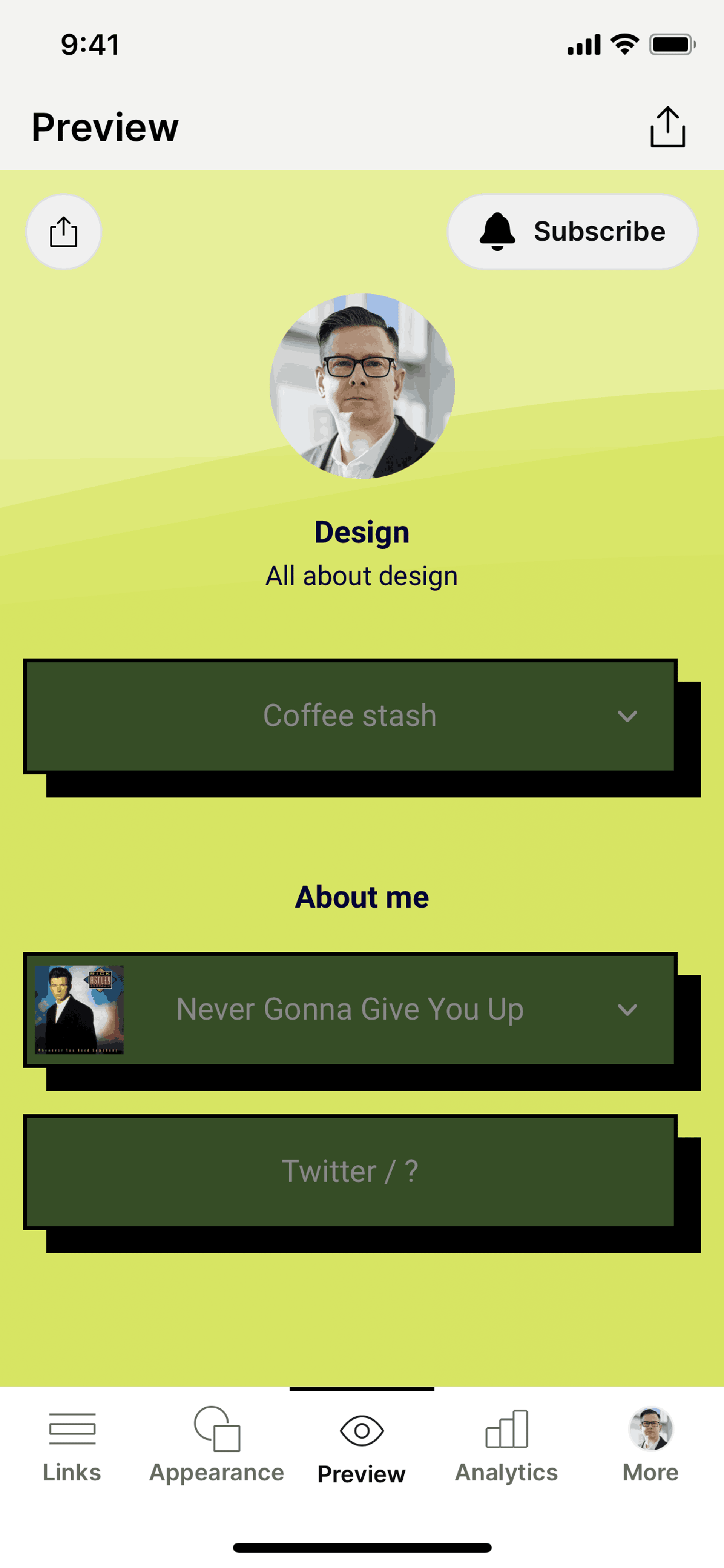 Linktree iOS Social Networking interface screenshot 7