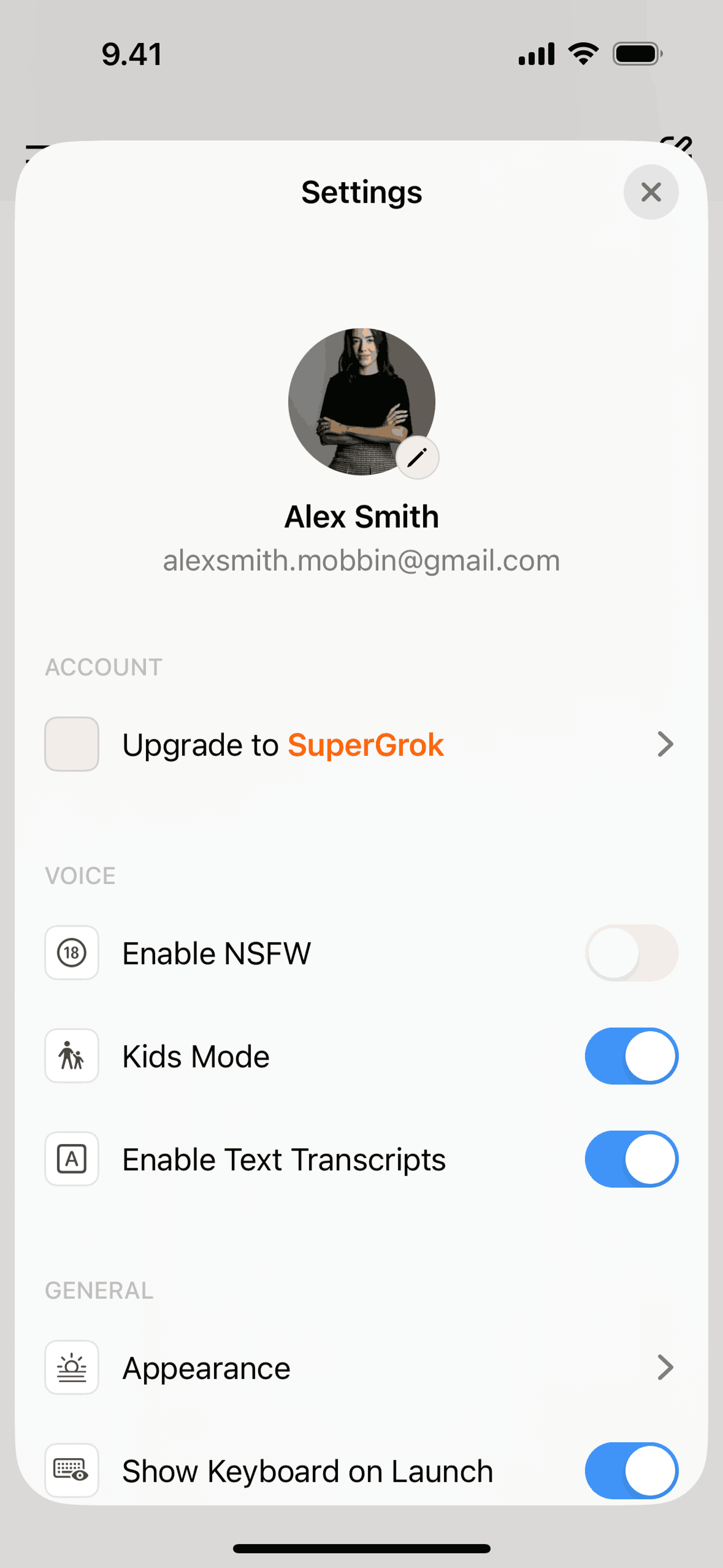 Grok iOS AI interface screenshot 4