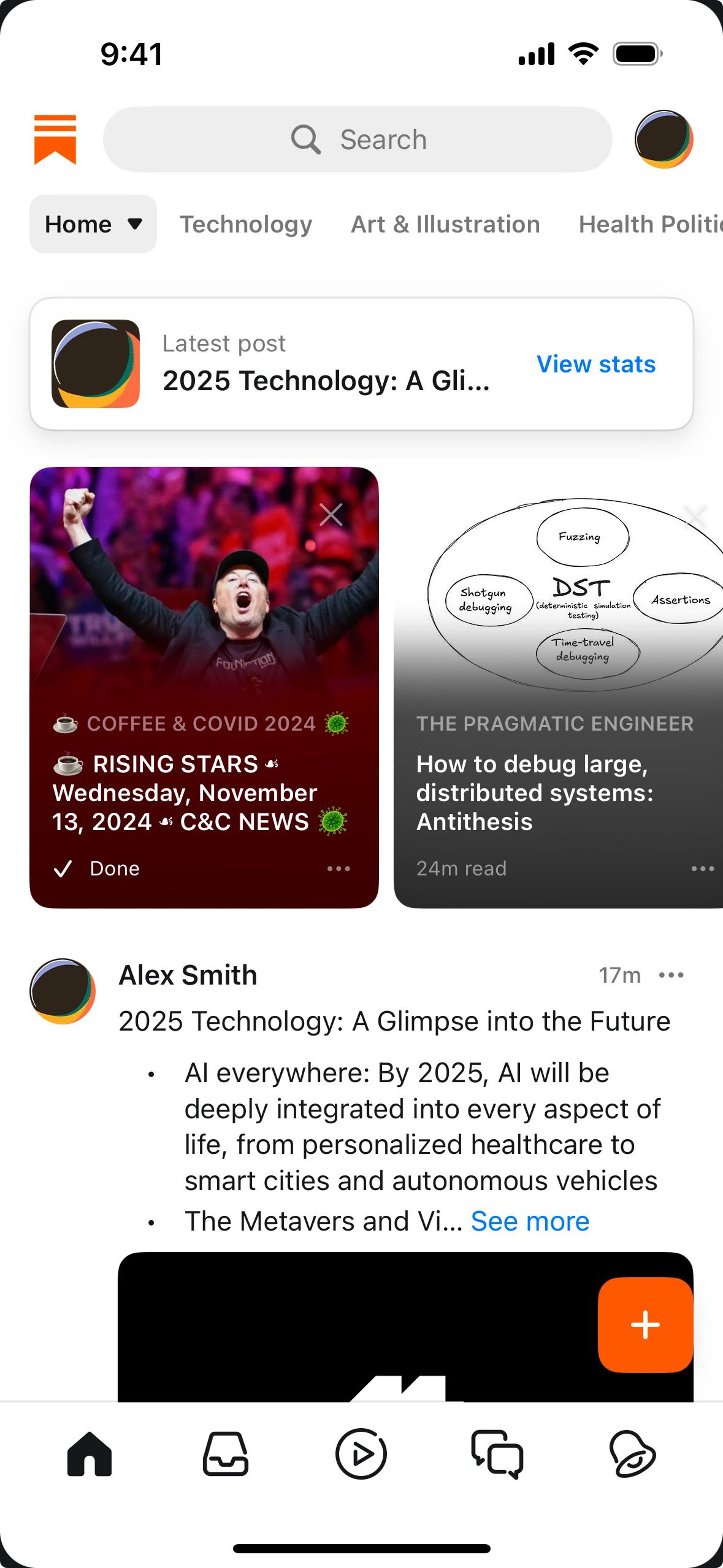 Substack iOS News interface screenshot 2