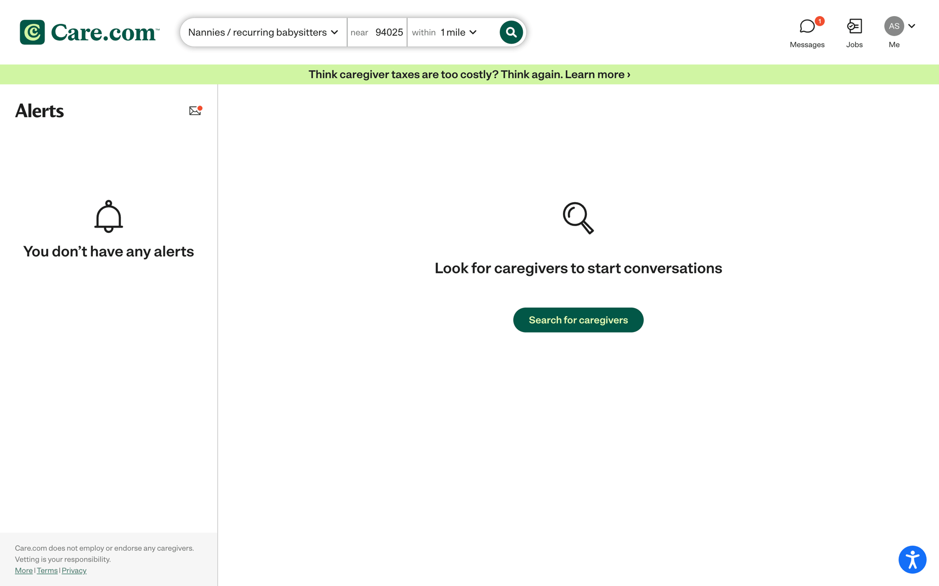 Care.com Web Lifestyle interface screenshot 19