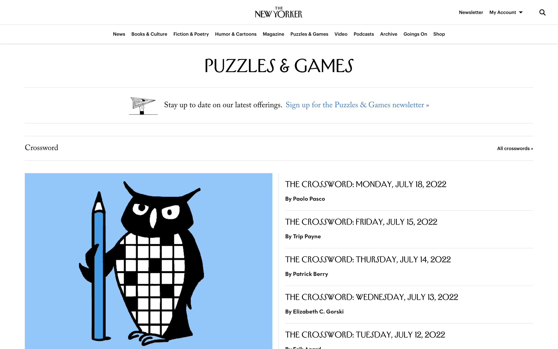 The New Yorker Web News interface screenshot 9