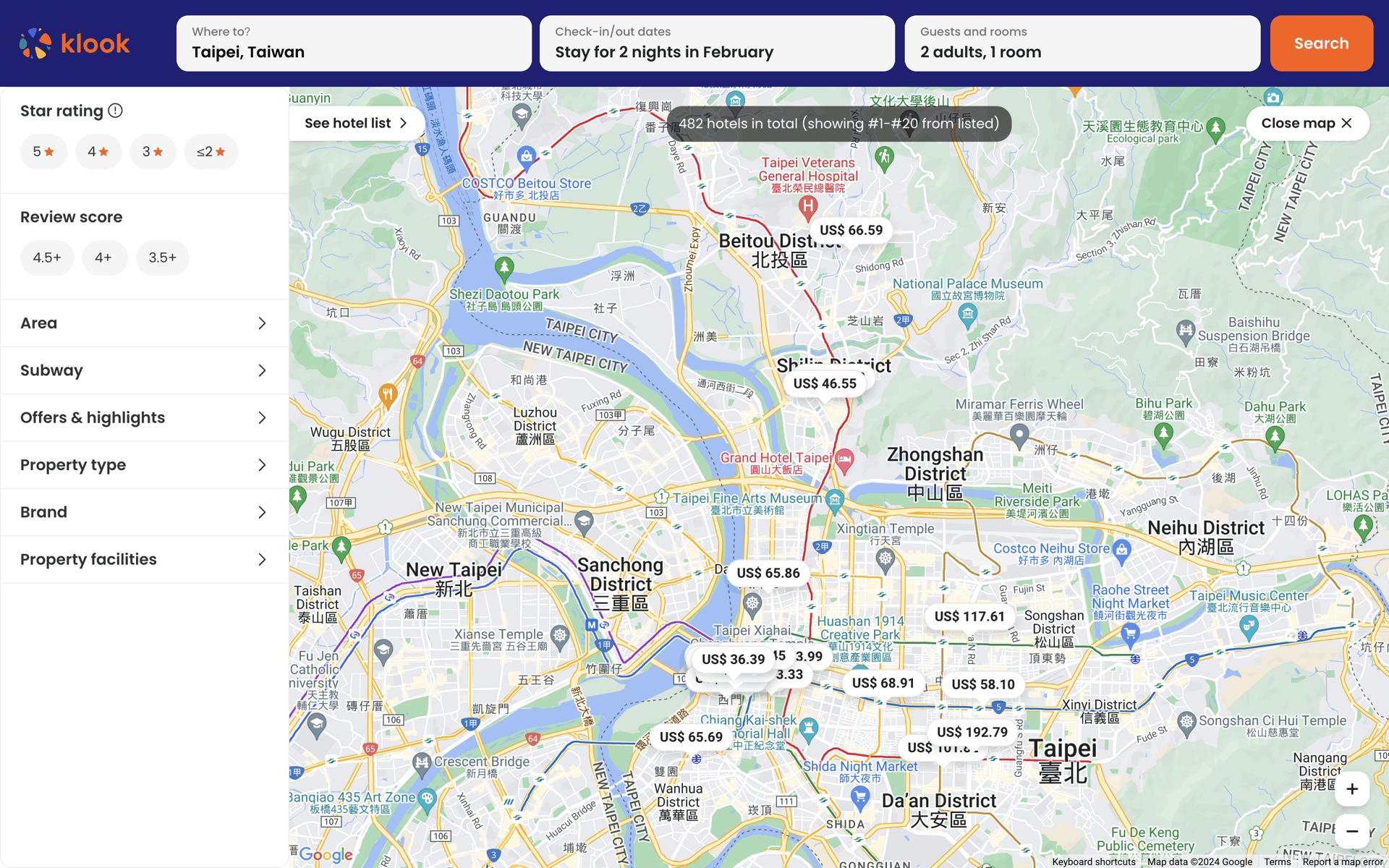 Klook Web Travel & Transportation interface screenshot 18