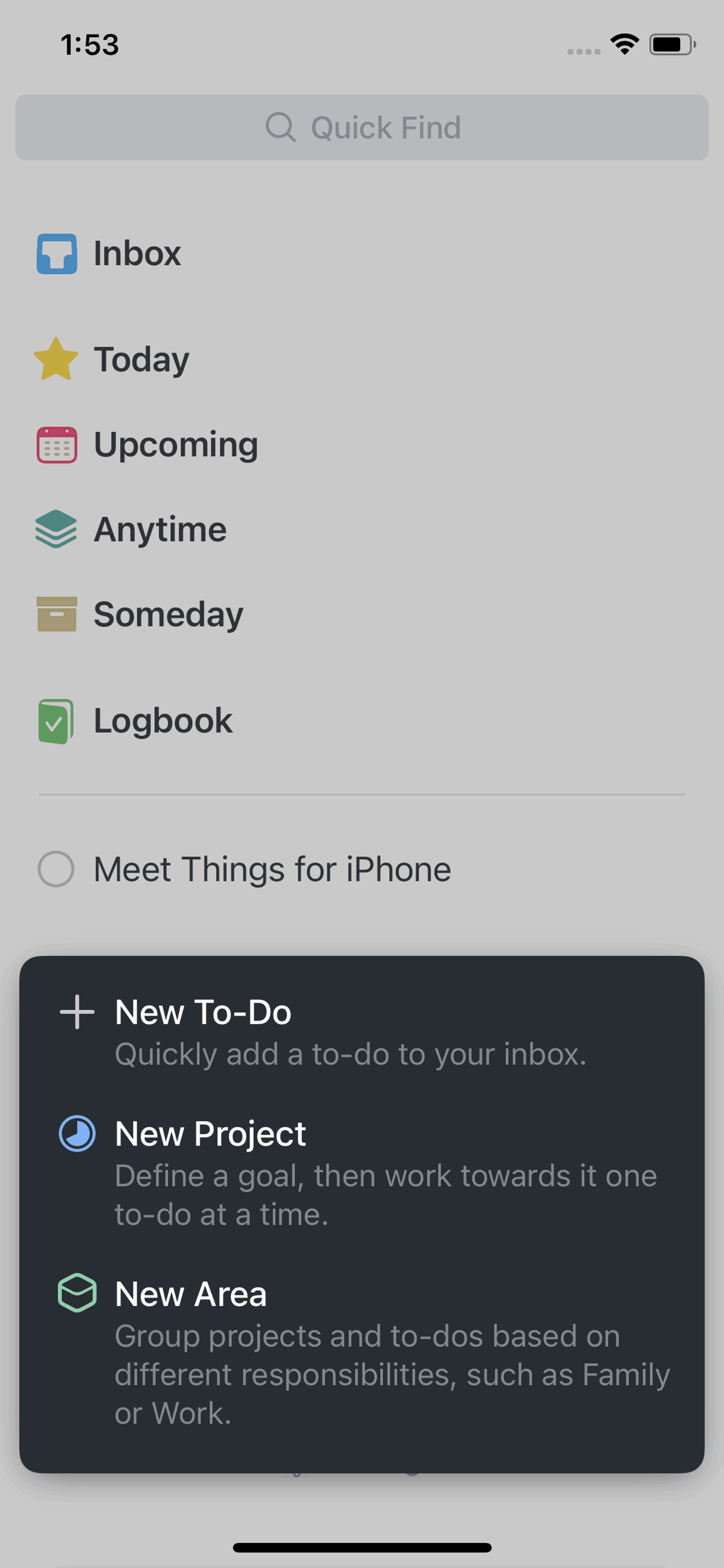 Things 3 iOS Productivity interface screenshot 7