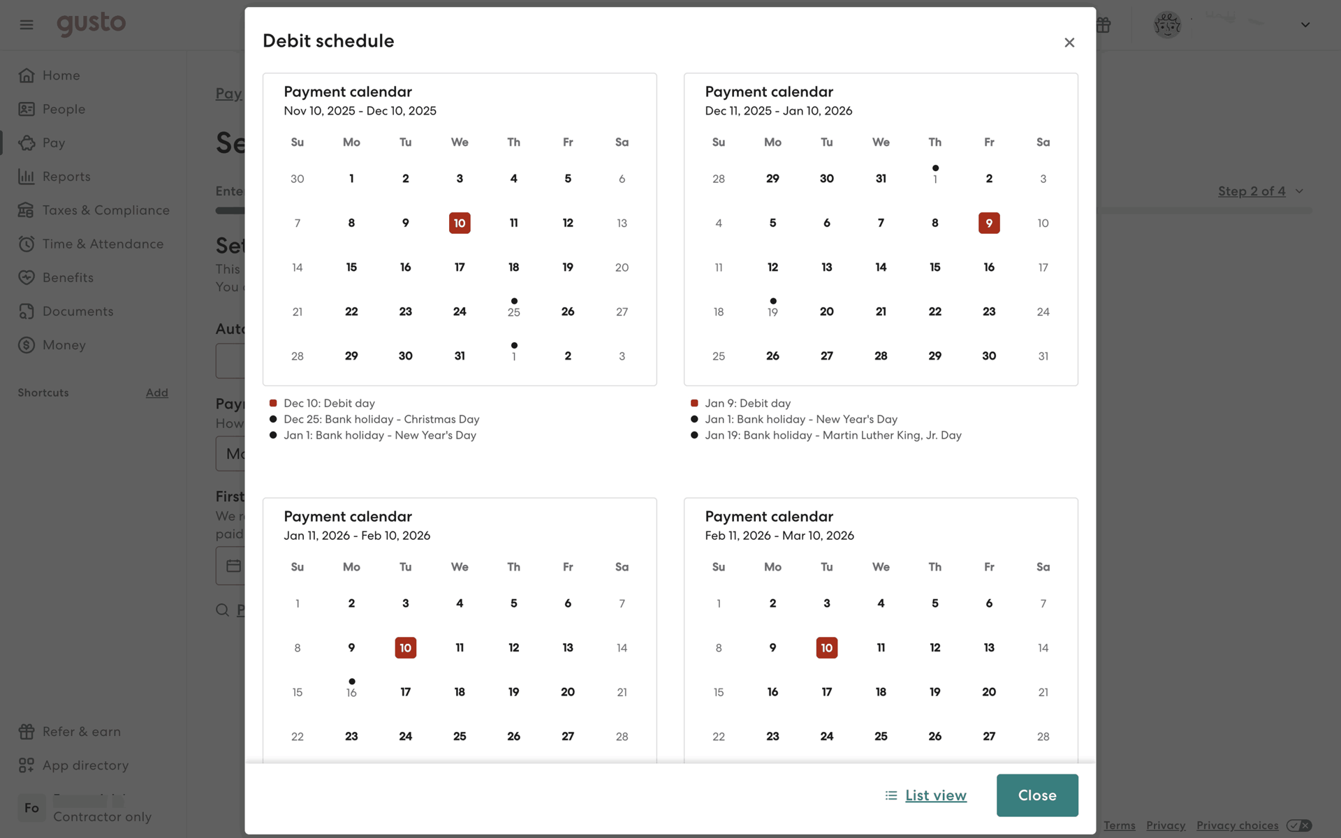 Gusto Web Finance interface screenshot 18