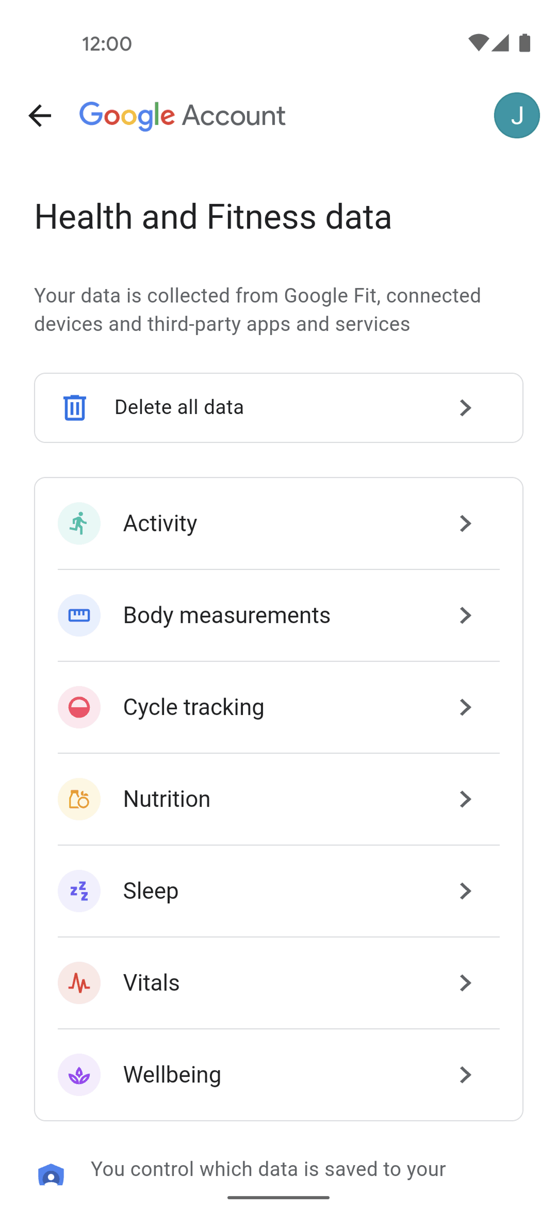 Google Fit Android Health & Fitness interface screenshot 20