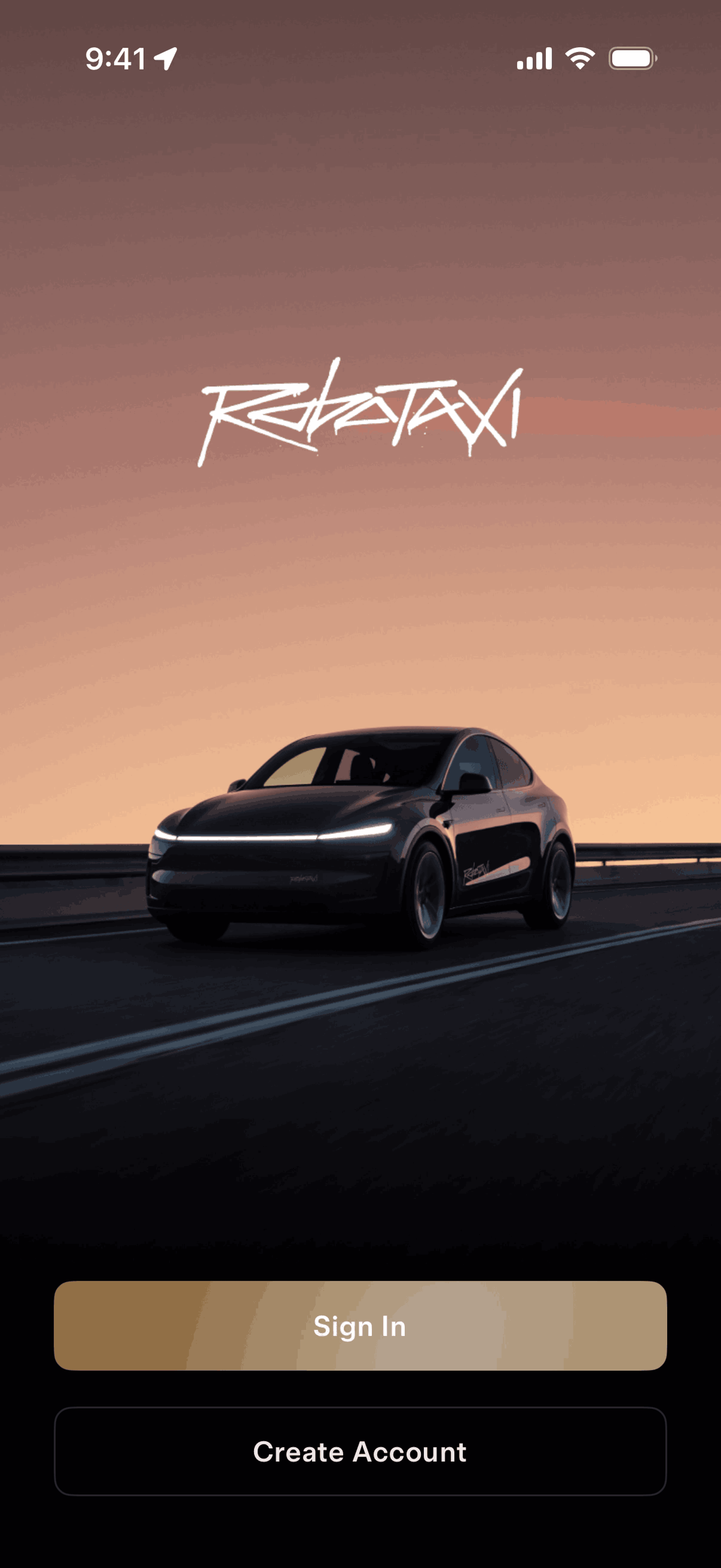 Tesla Robotaxi iOS Travel & Transportation interface screenshot 1