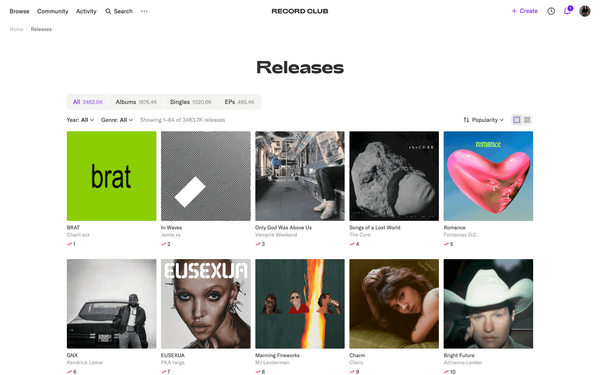 Record Club Web Music & Audio interface screenshot 16