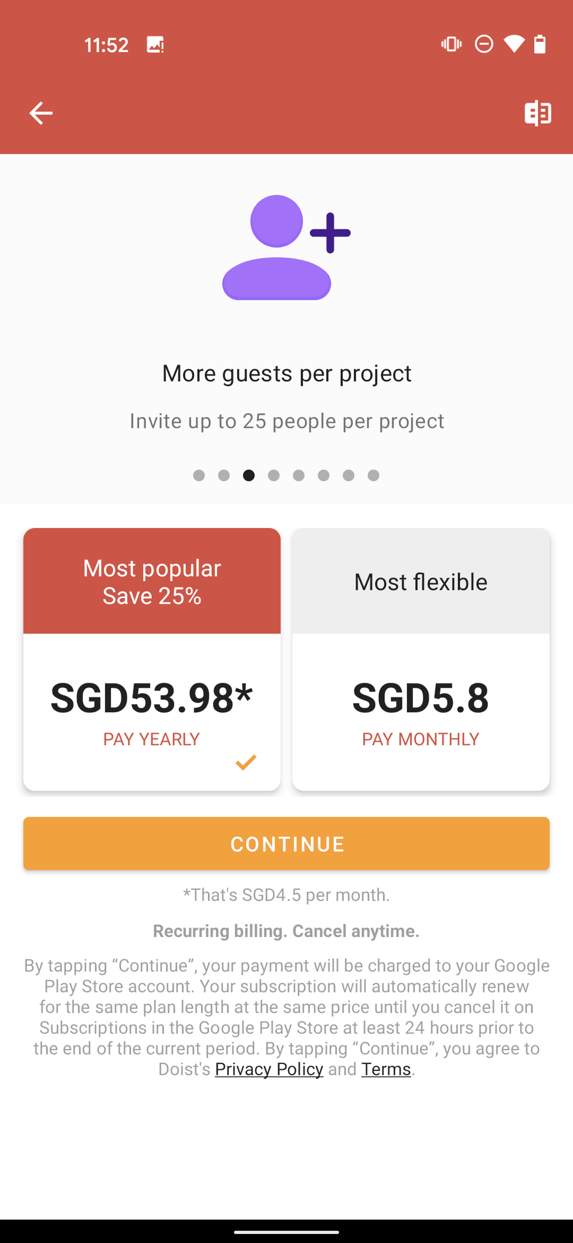 Todoist Android Collaboration interface screenshot 23