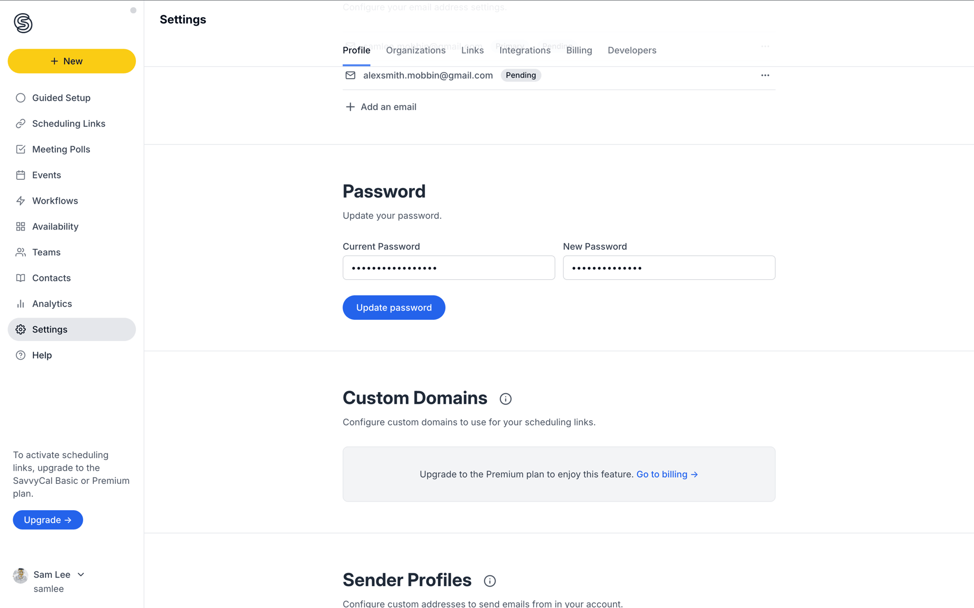 SavvyCal Web Collaboration interface screenshot 24