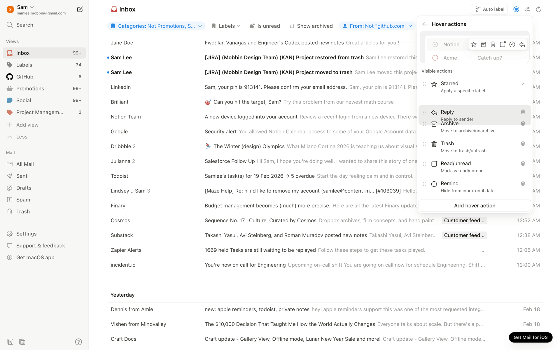Notion Mail Web Productivity interface screenshot 14
