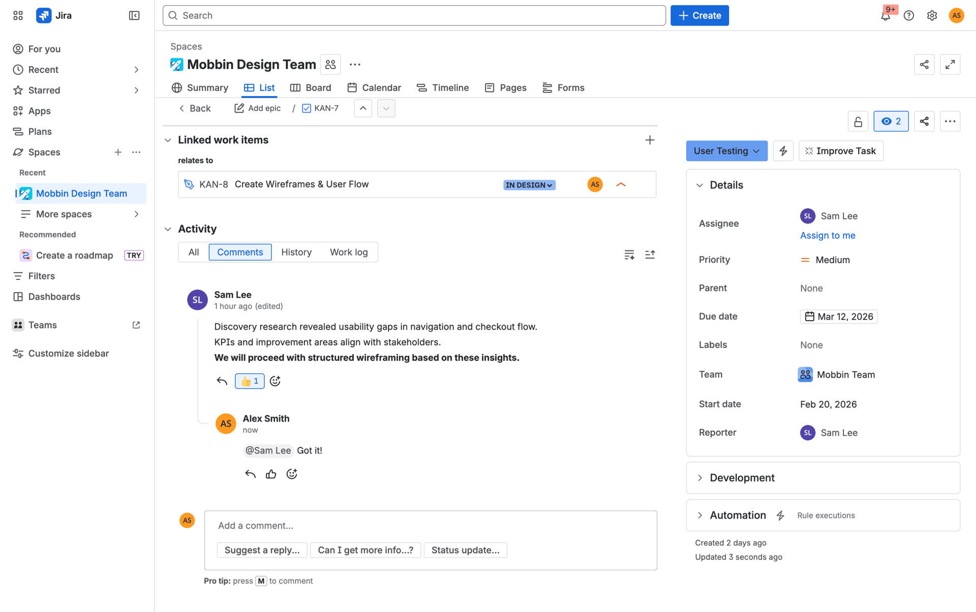 Jira Web Business interface screenshot 17