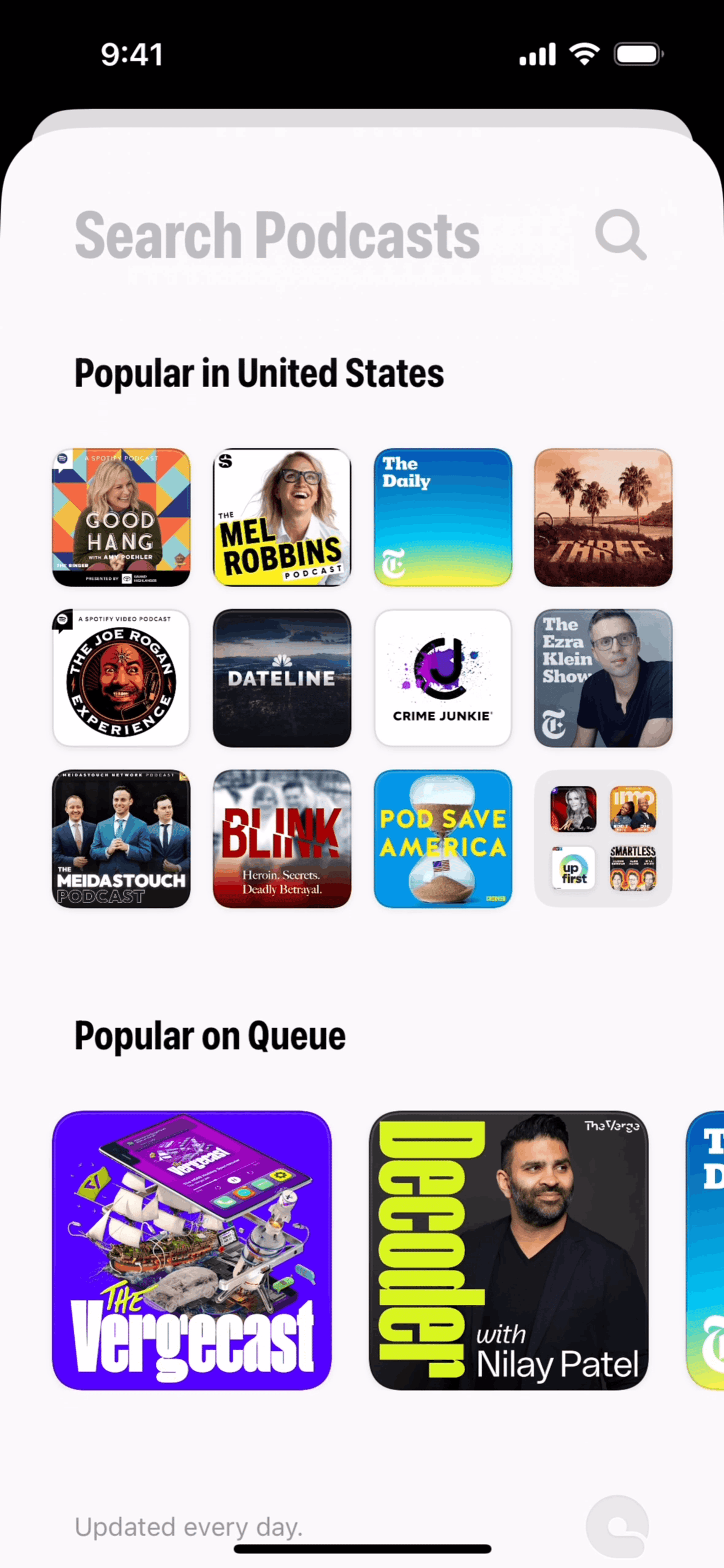 Queue iOS News interface screenshot 16