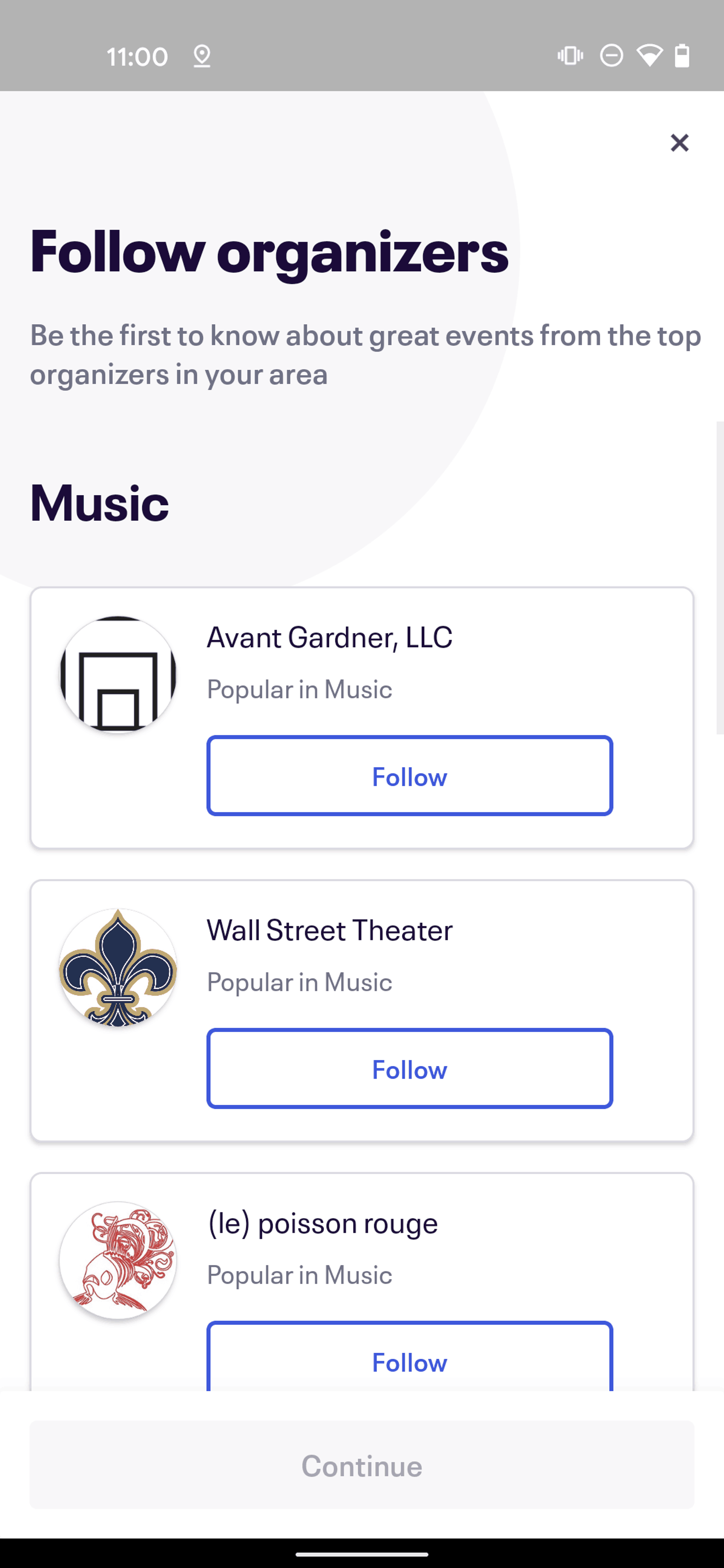Eventbrite Android Entertainment interface screenshot 11