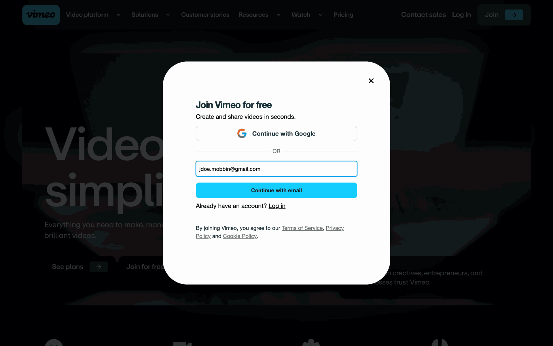Vimeo Web Photo & Video interface screenshot 3