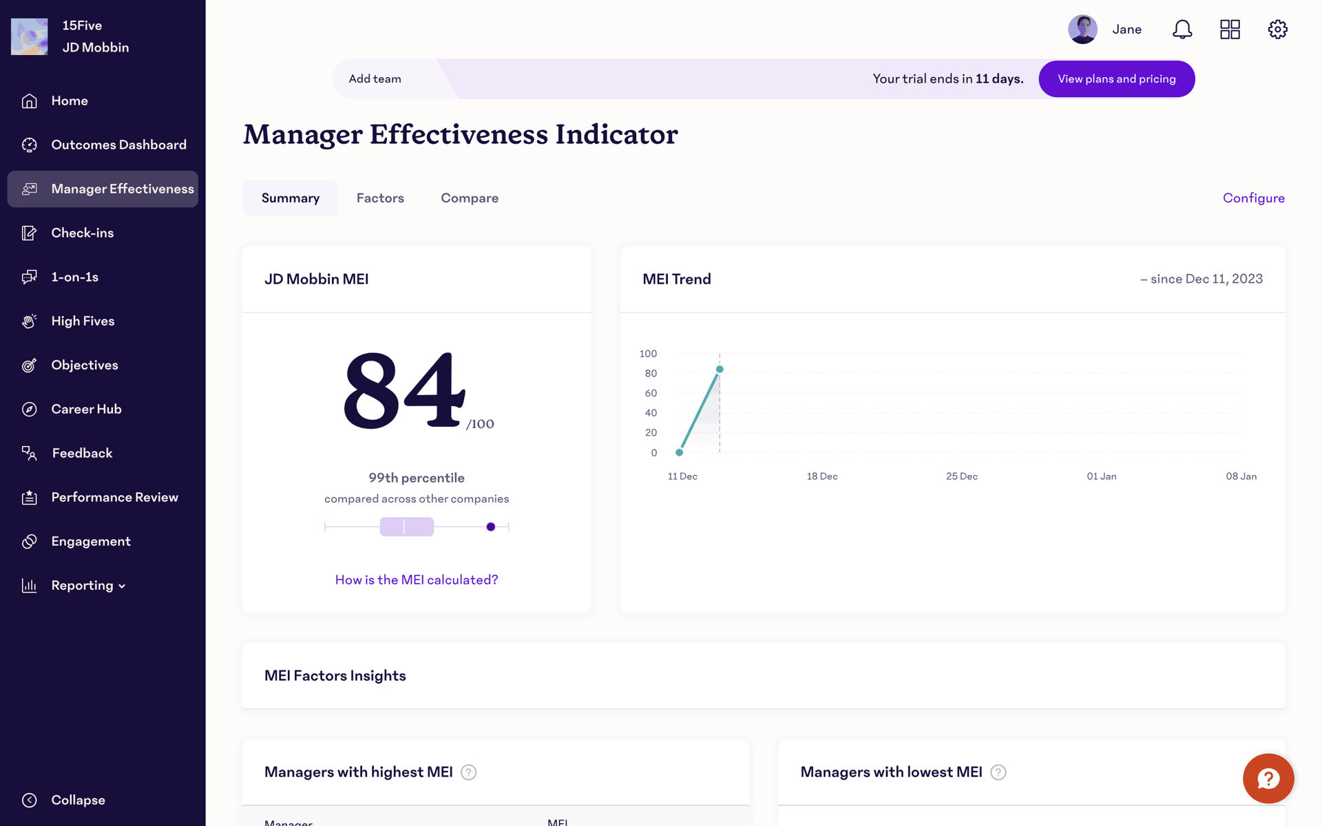 15Five Web Business interface screenshot 11