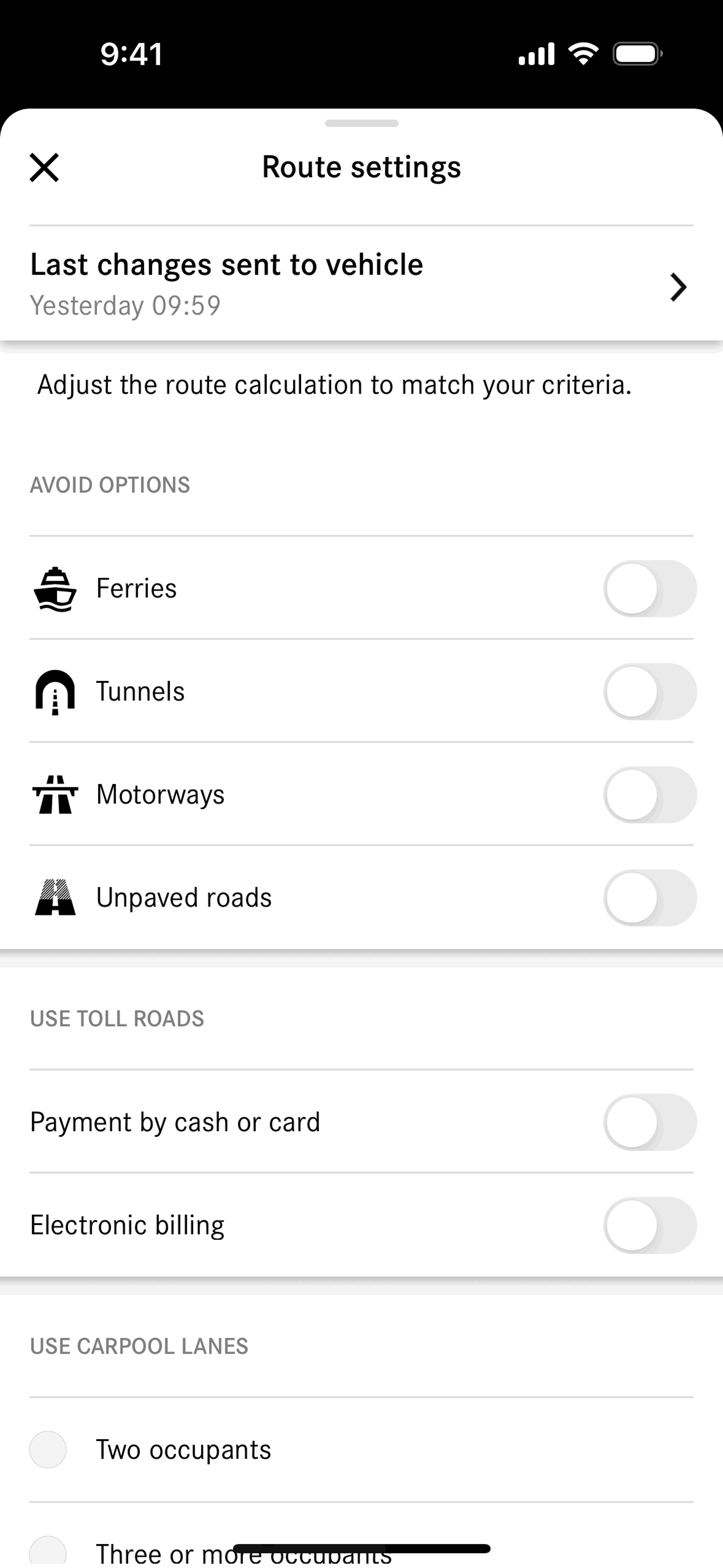 Mercedes-Benz iOS Travel & Transportation interface screenshot 9