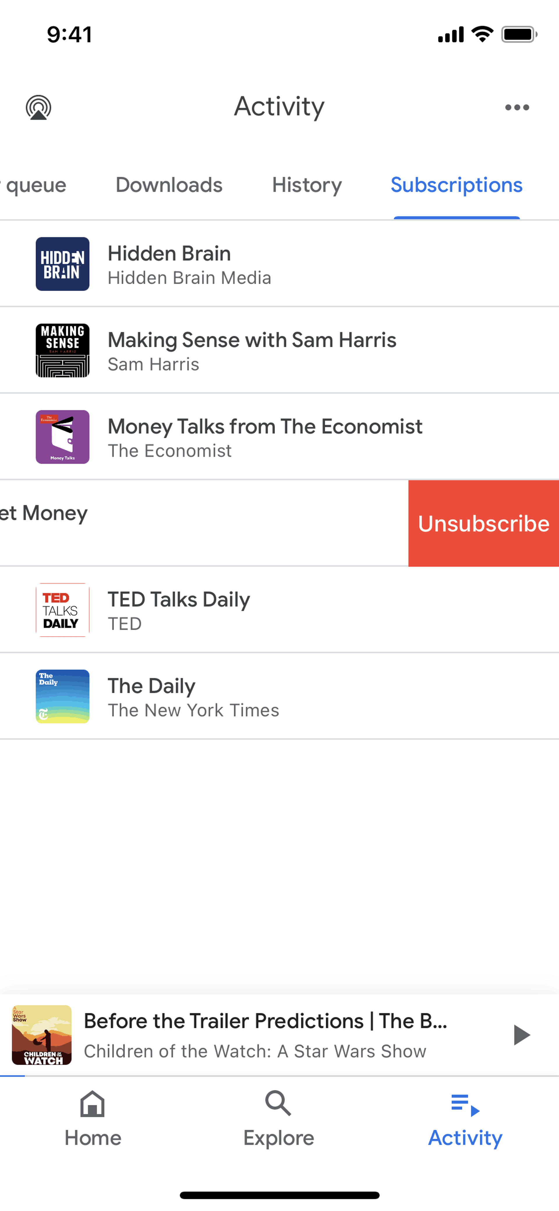 Google Podcasts iOS Entertainment interface screenshot 16