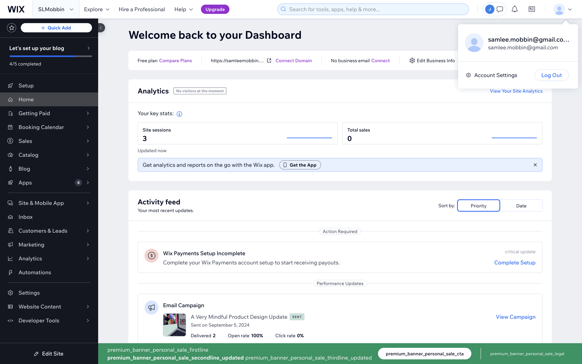 Wix Web Business interface screenshot 16