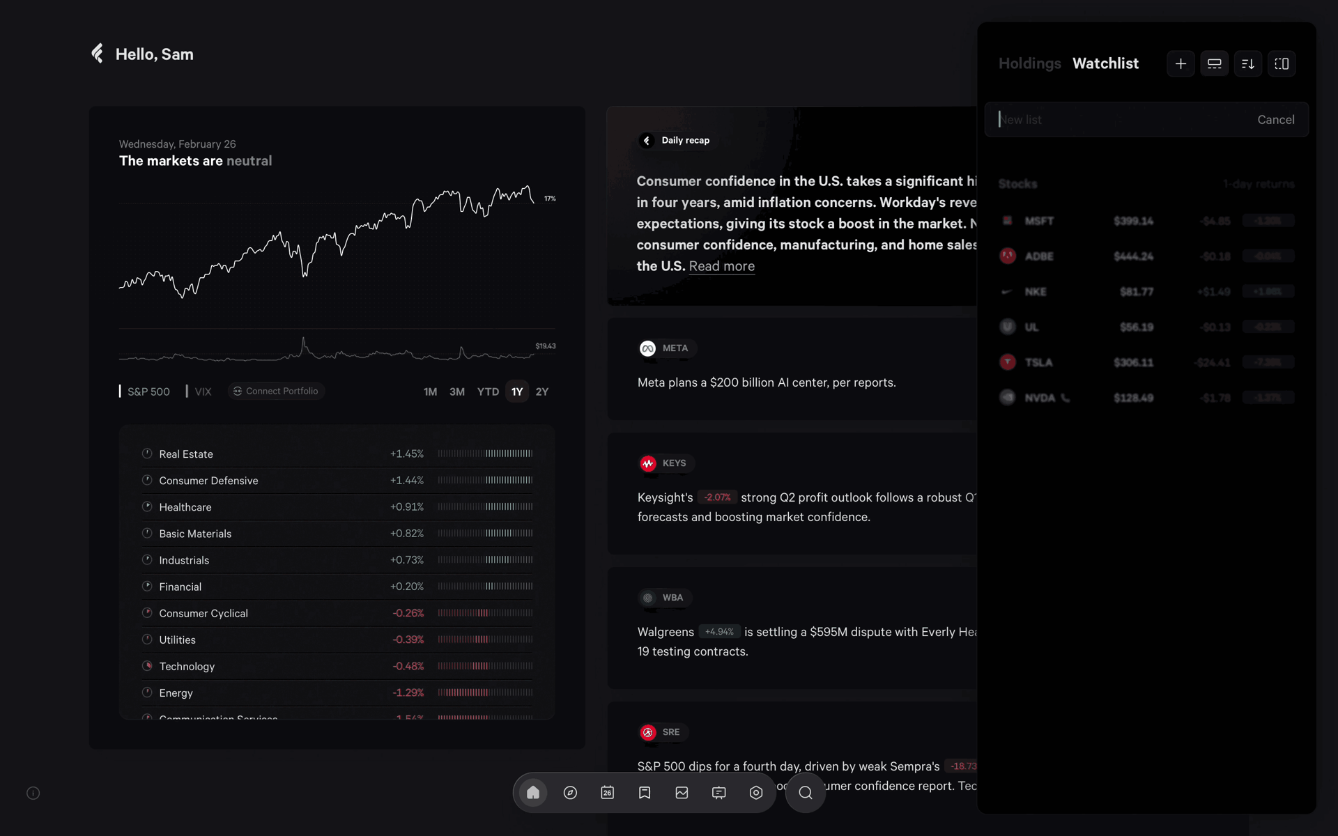 Fey Web Finance interface screenshot 9