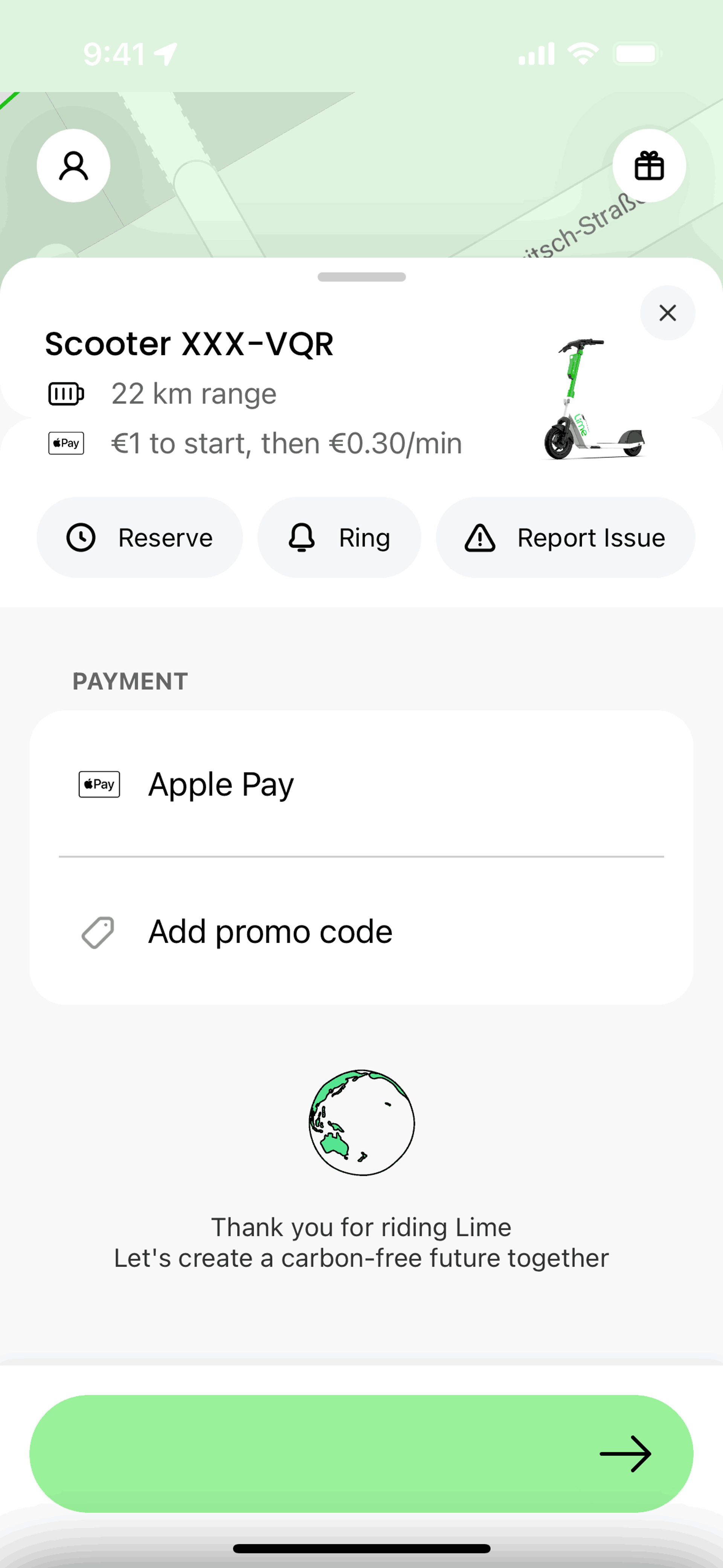 Lime iOS Travel & Transportation interface screenshot 17
