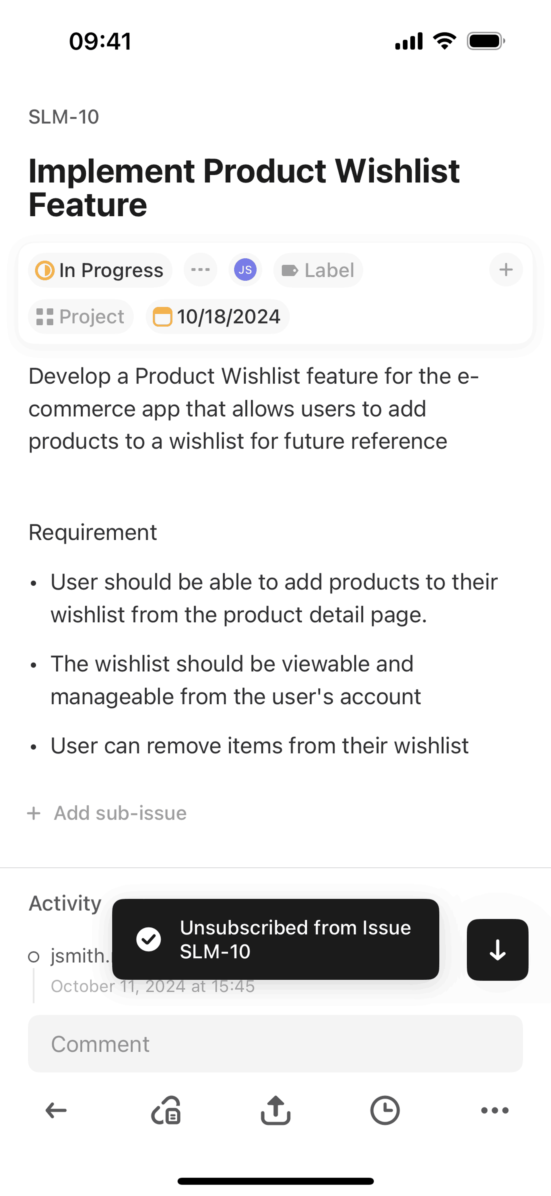 Linear iOS Developer Tools interface screenshot 18