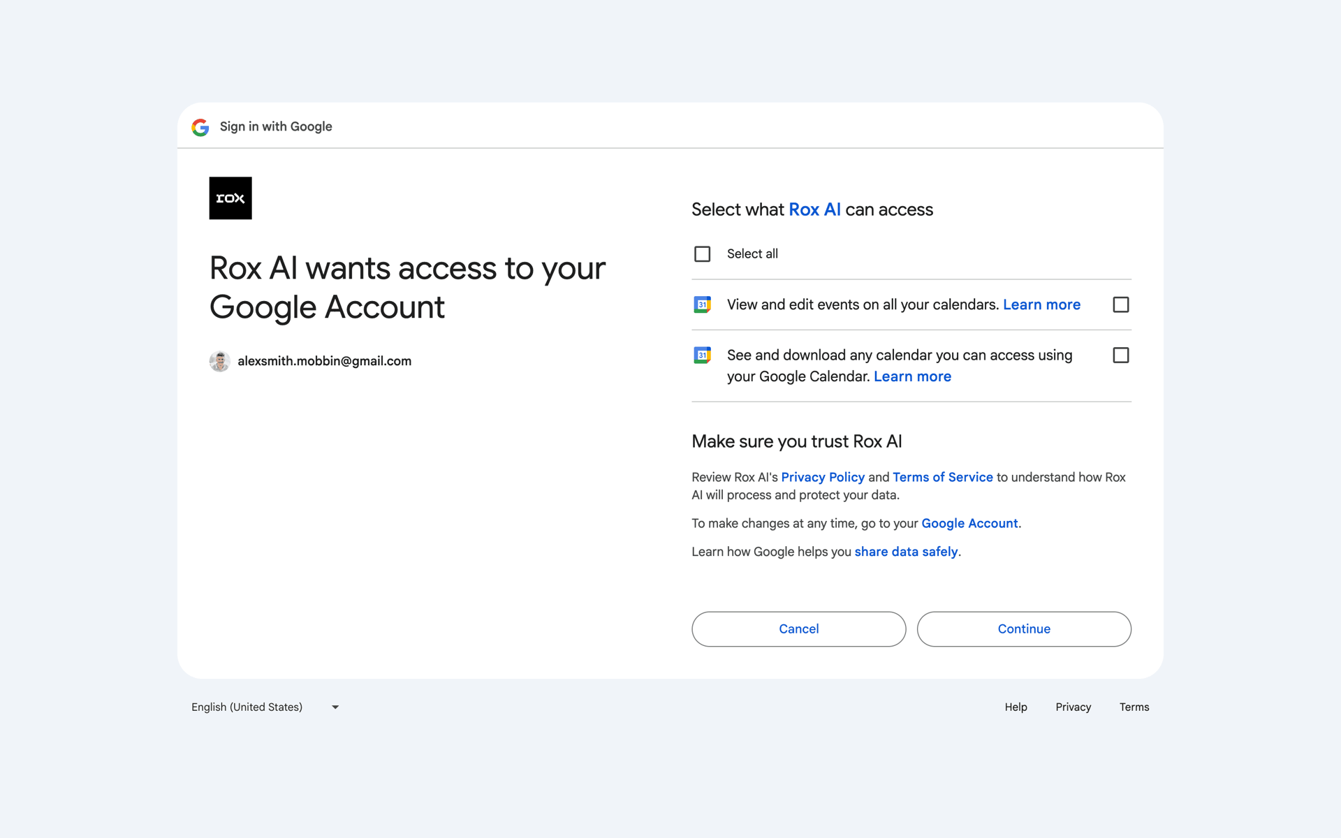 Rox Web Business interface screenshot 11