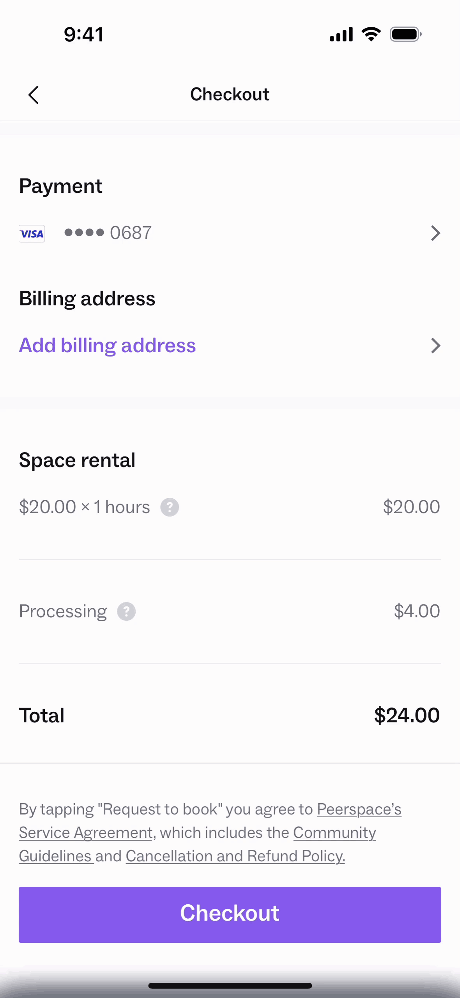 Peerspace iOS Lifestyle interface screenshot 4