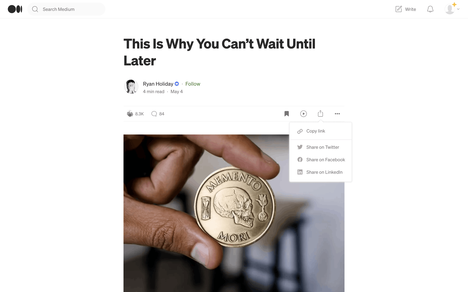 Medium Web News interface screenshot 10