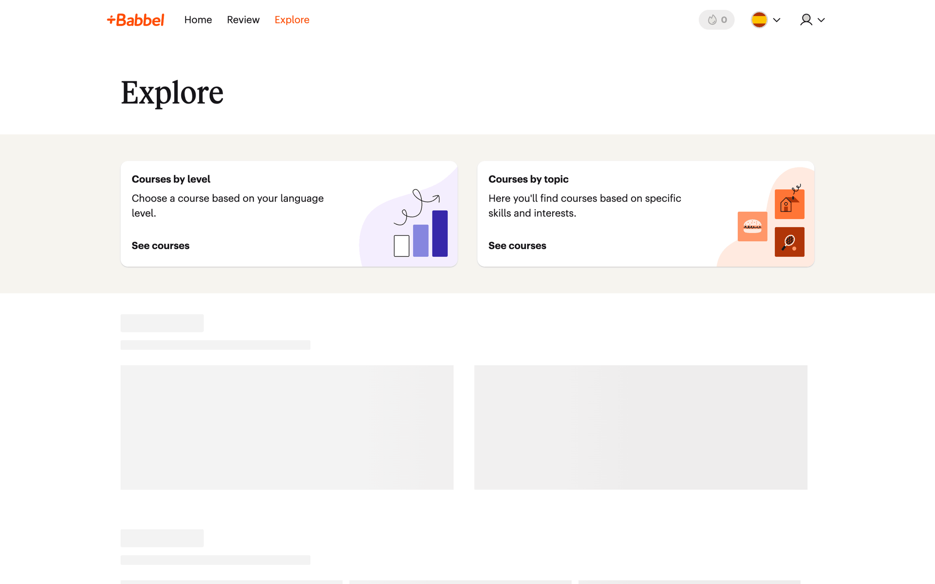Babbel Web Education interface screenshot 2