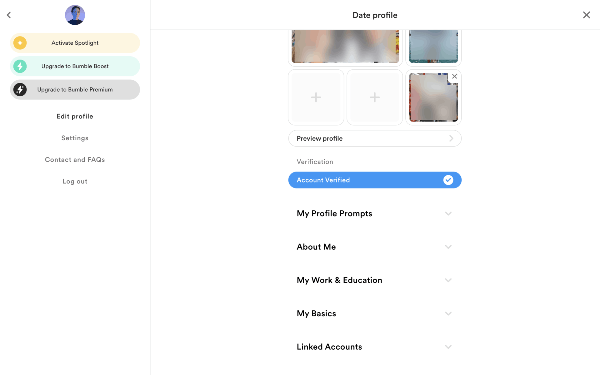 Bumble Web Lifestyle interface screenshot 23