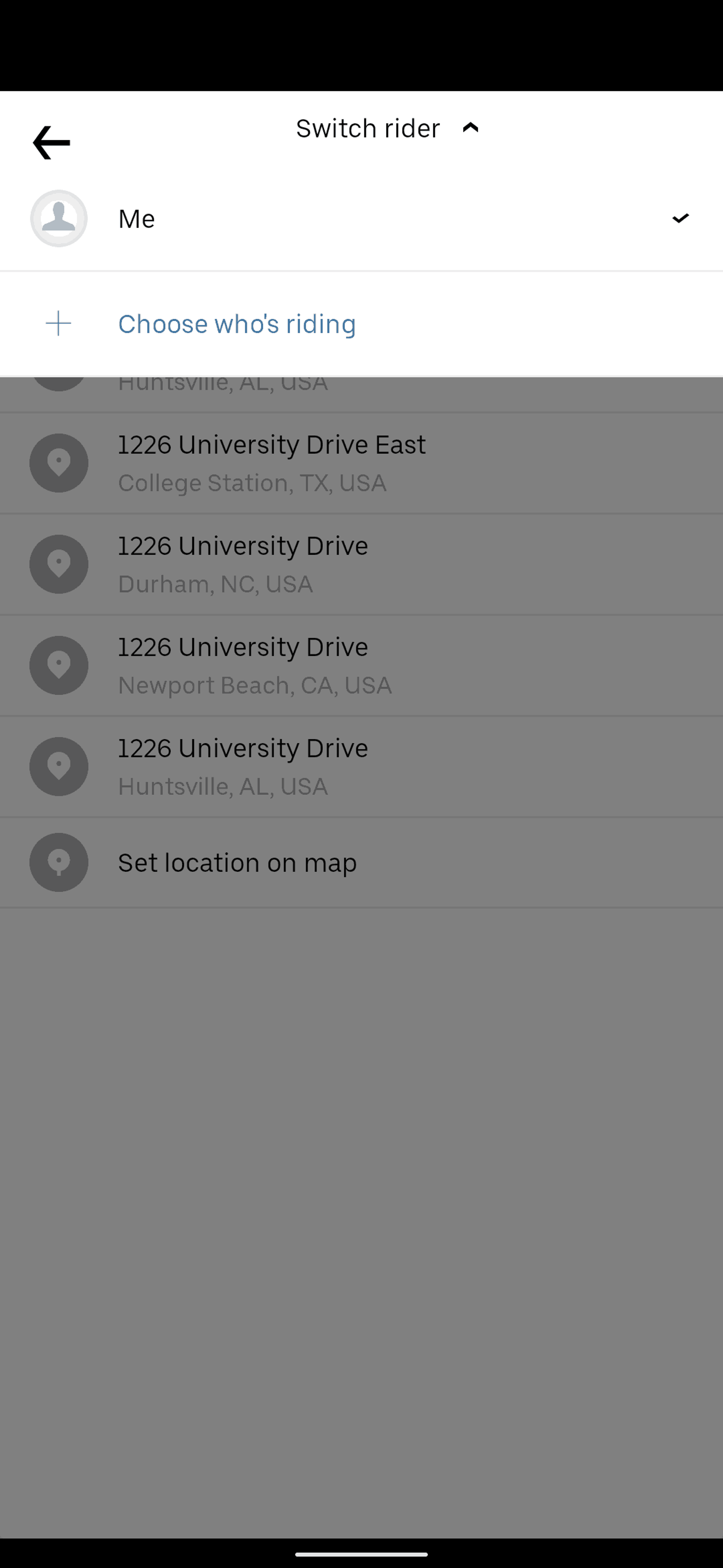 Uber Android Travel & Transportation interface screenshot 11