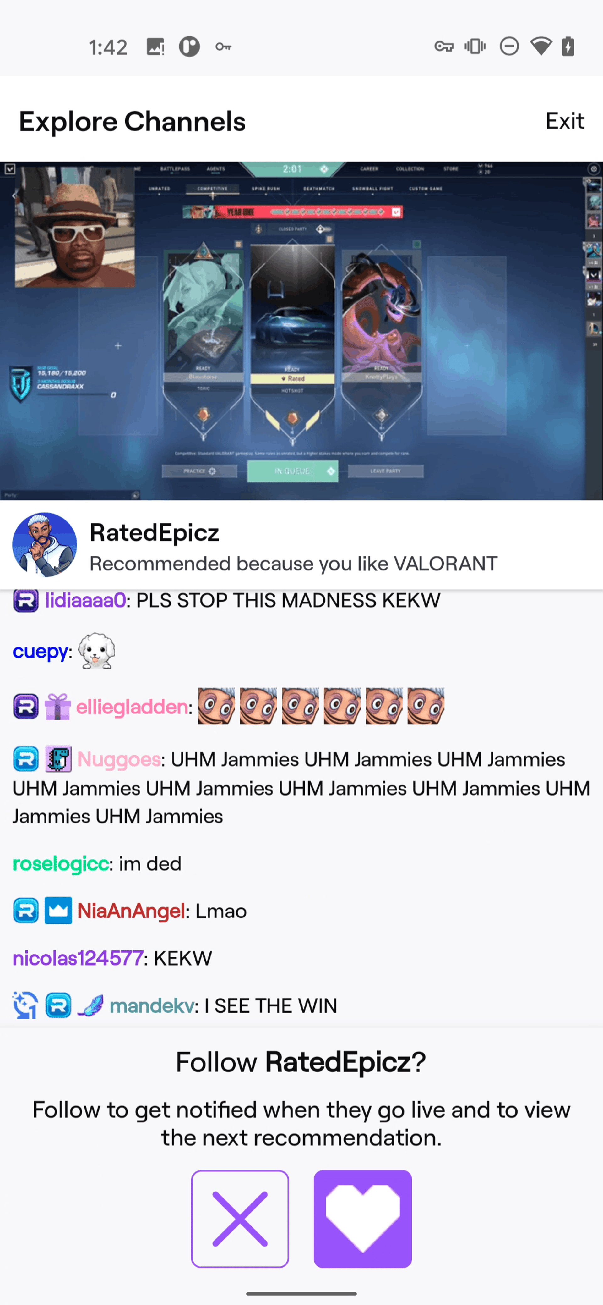 Twitch Android Photo & Video interface screenshot 11