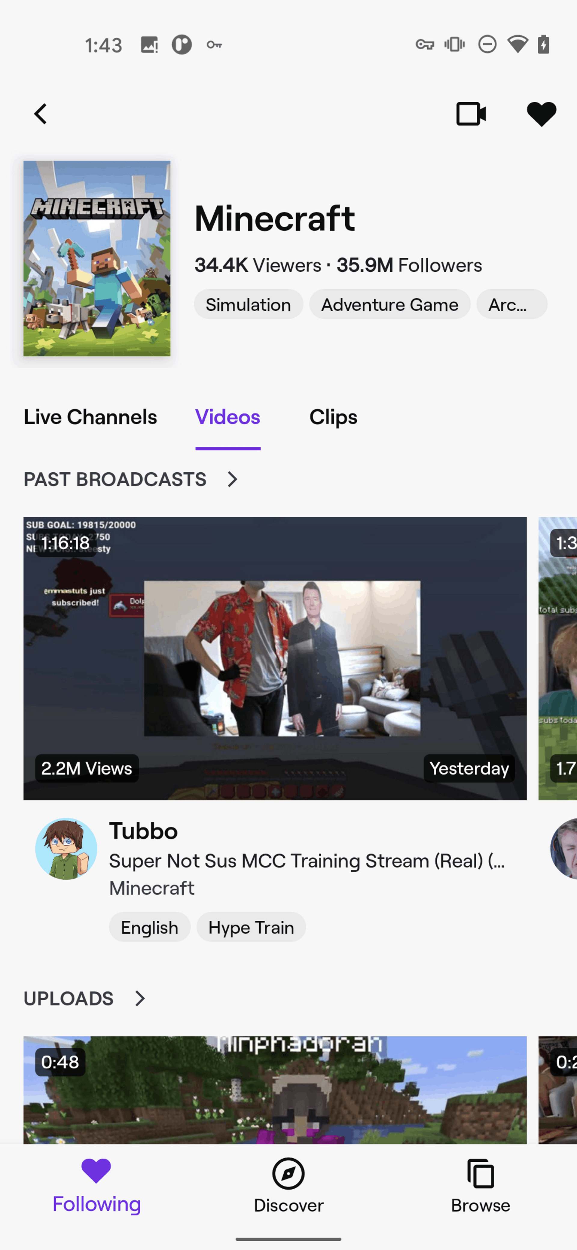 Twitch Android Photo & Video interface screenshot 16