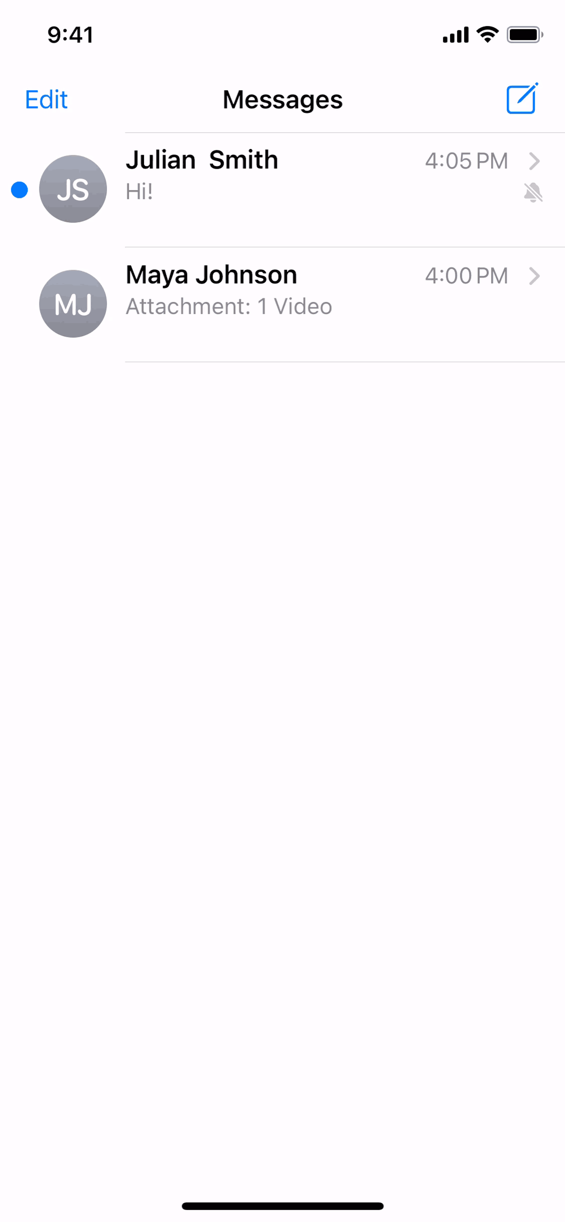 Messages iOS Social Networking interface screenshot 12