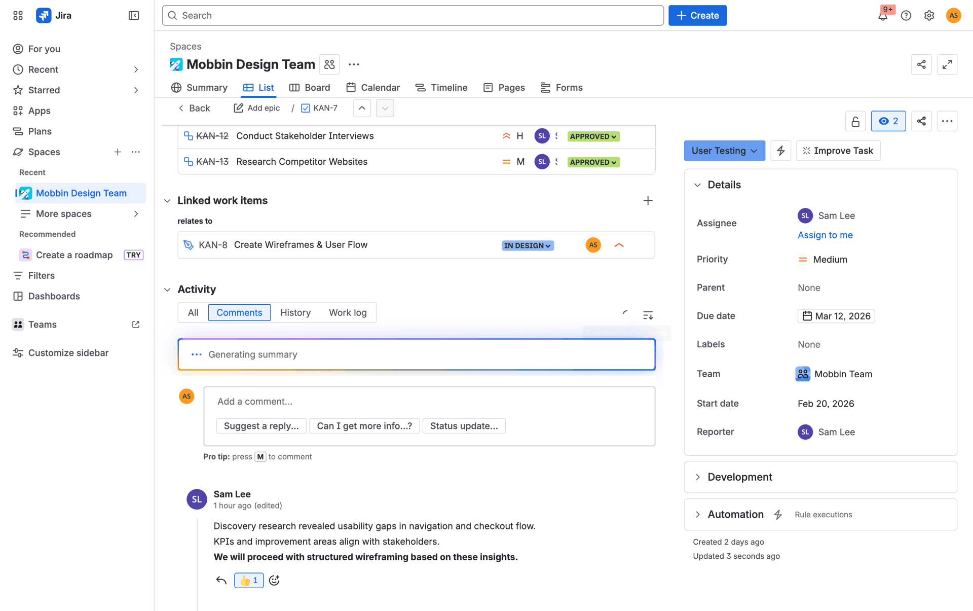 Jira Web Business interface screenshot 15
