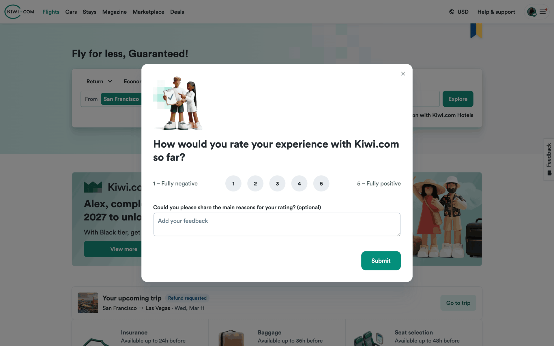 Kiwi.com Web Travel & Transportation interface screenshot 8