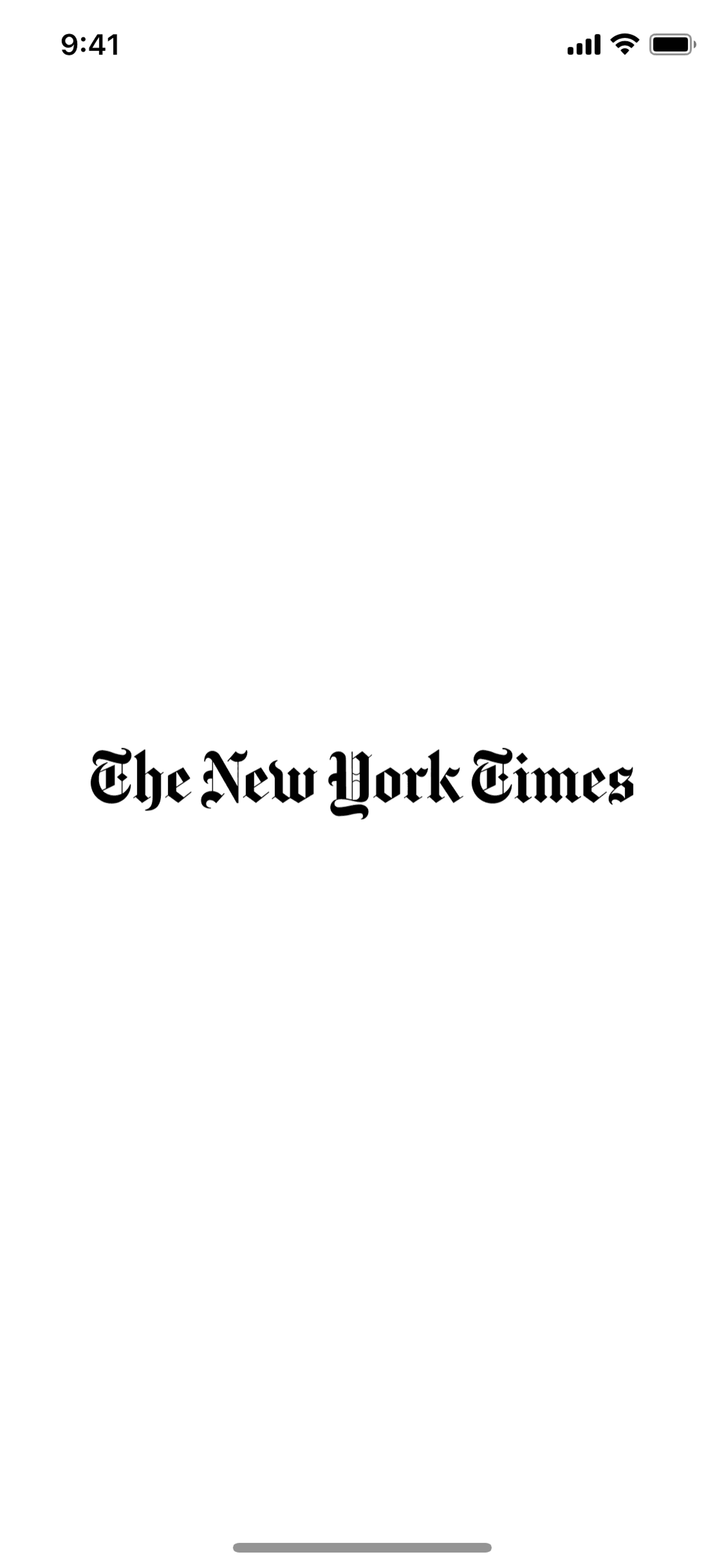 The New York Times iOS News interface screenshot 1