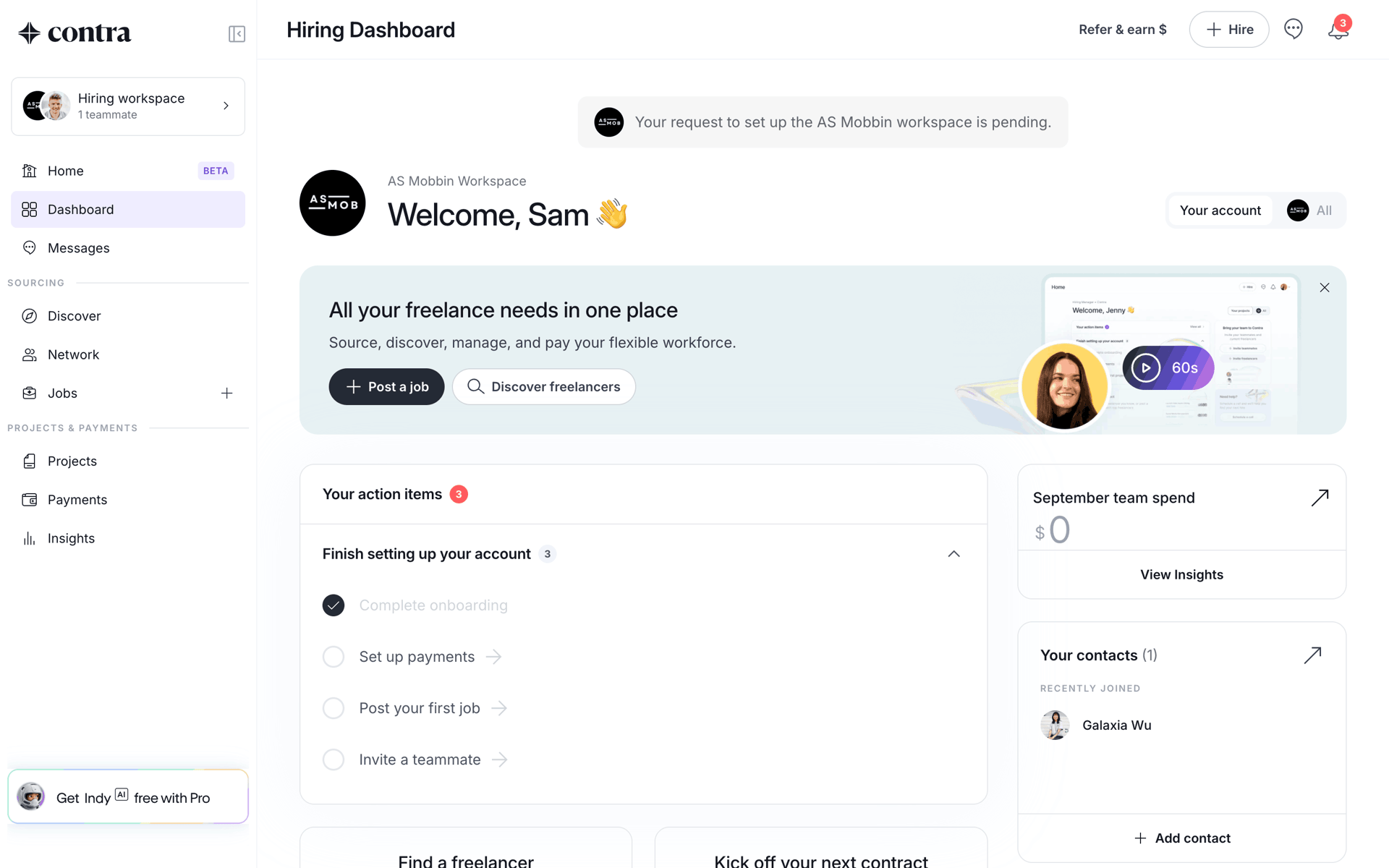 Contra Web Business interface screenshot 3