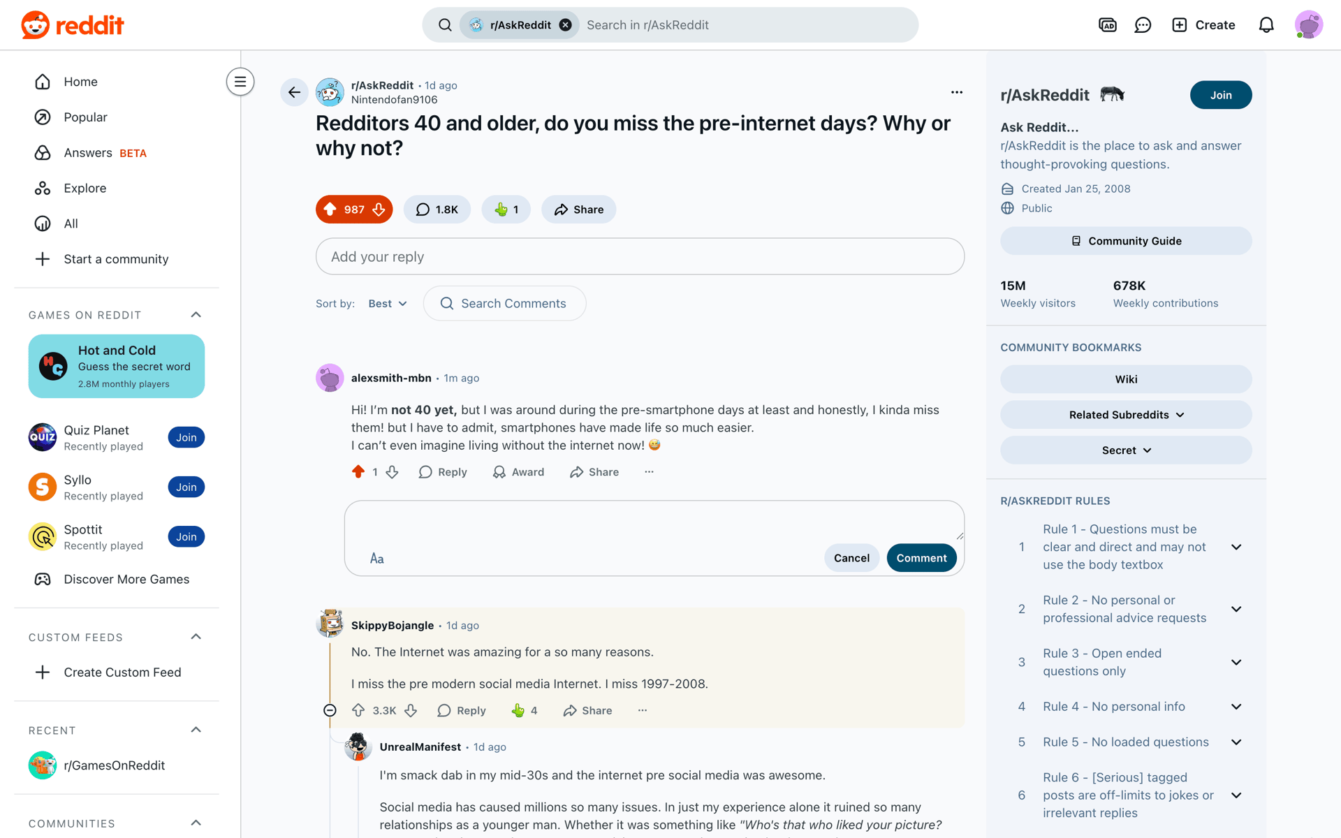 Reddit Web Social Networking interface screenshot 9