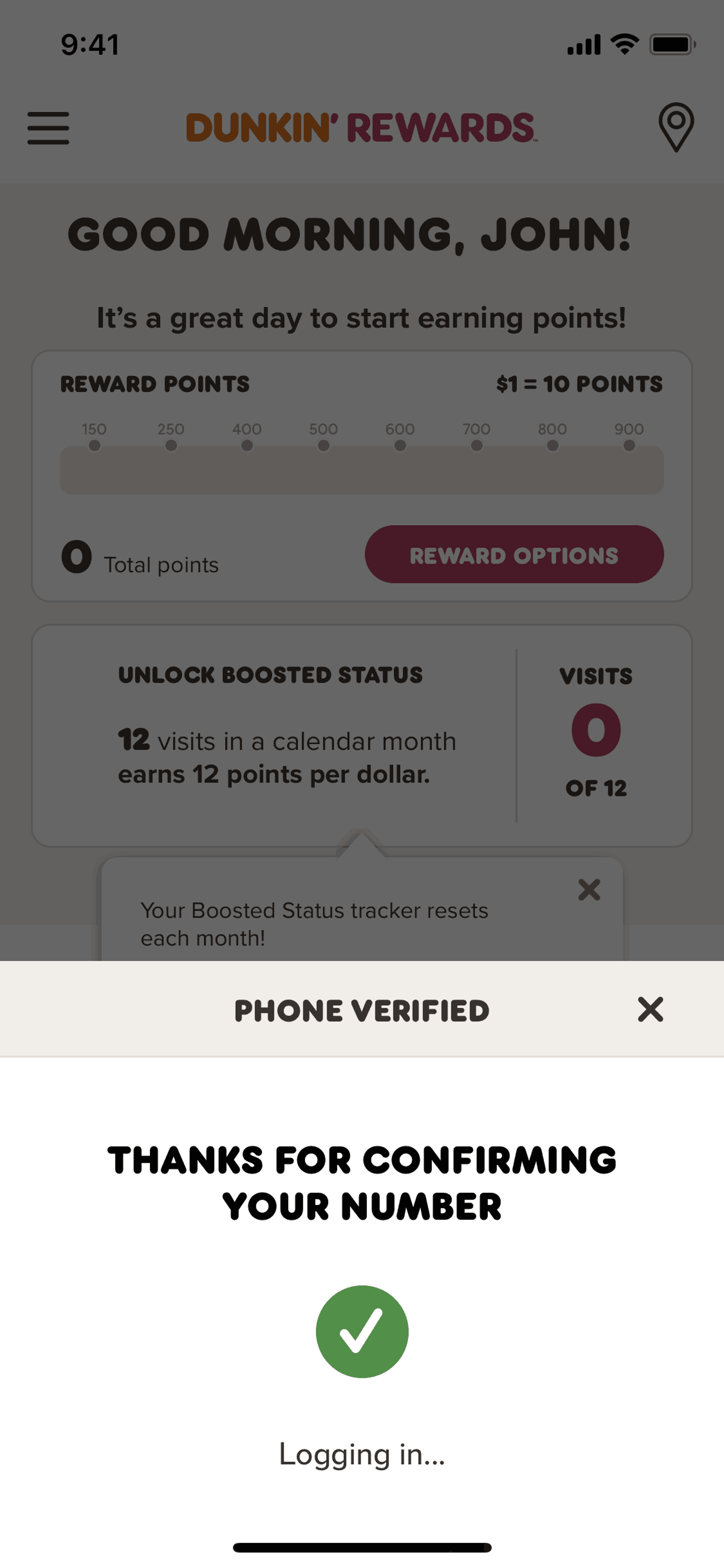 Dunkin' iOS Food & Drink interface screenshot 17
