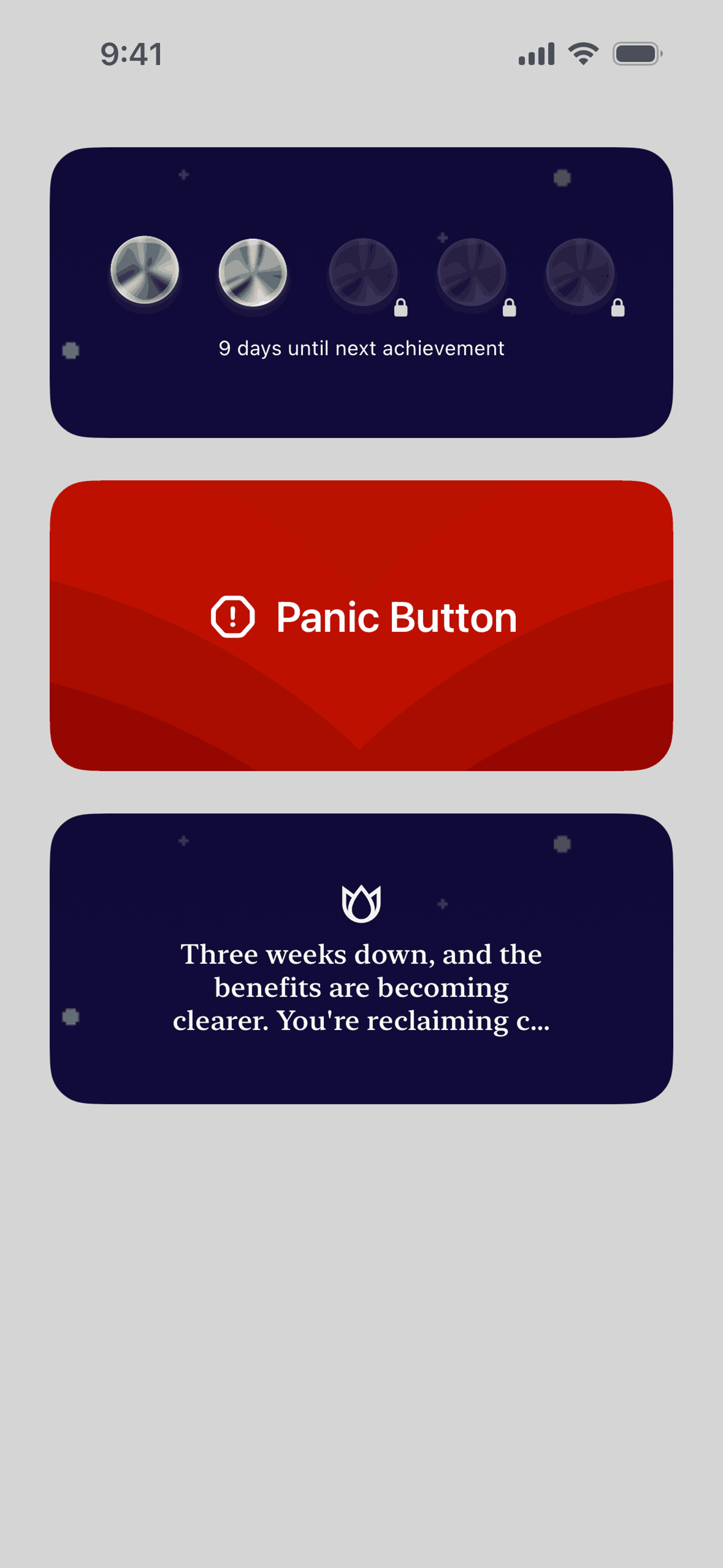 QUITTR iOS Health & Fitness interface screenshot 1