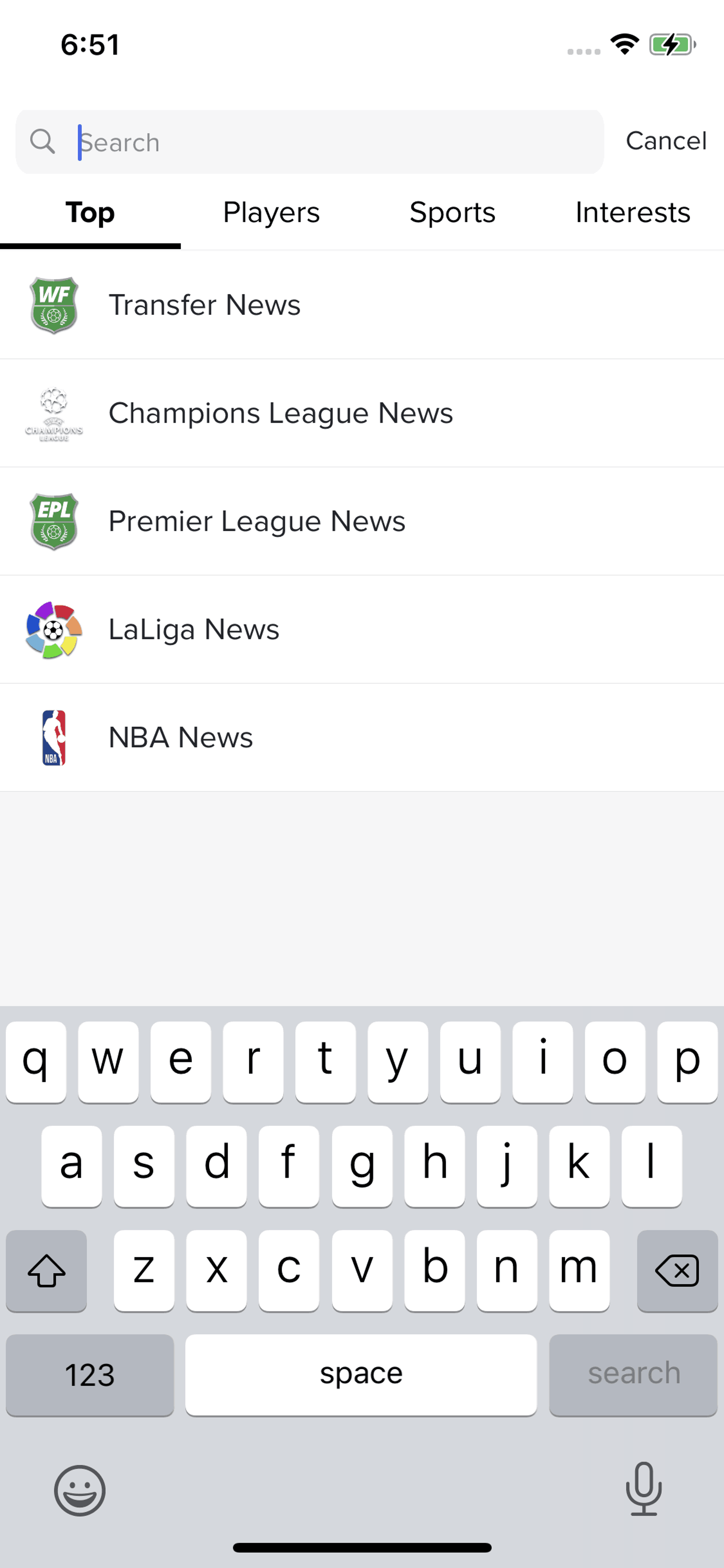 Bleacher Report iOS Sports interface screenshot 14